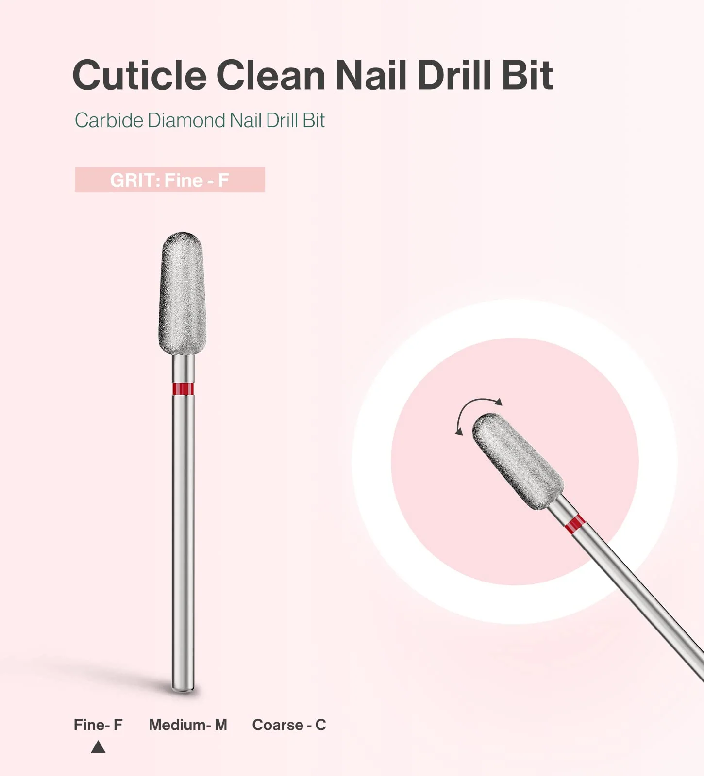 5mm Round Tapered Carbide Diamond Under Nail Cleaner Bit