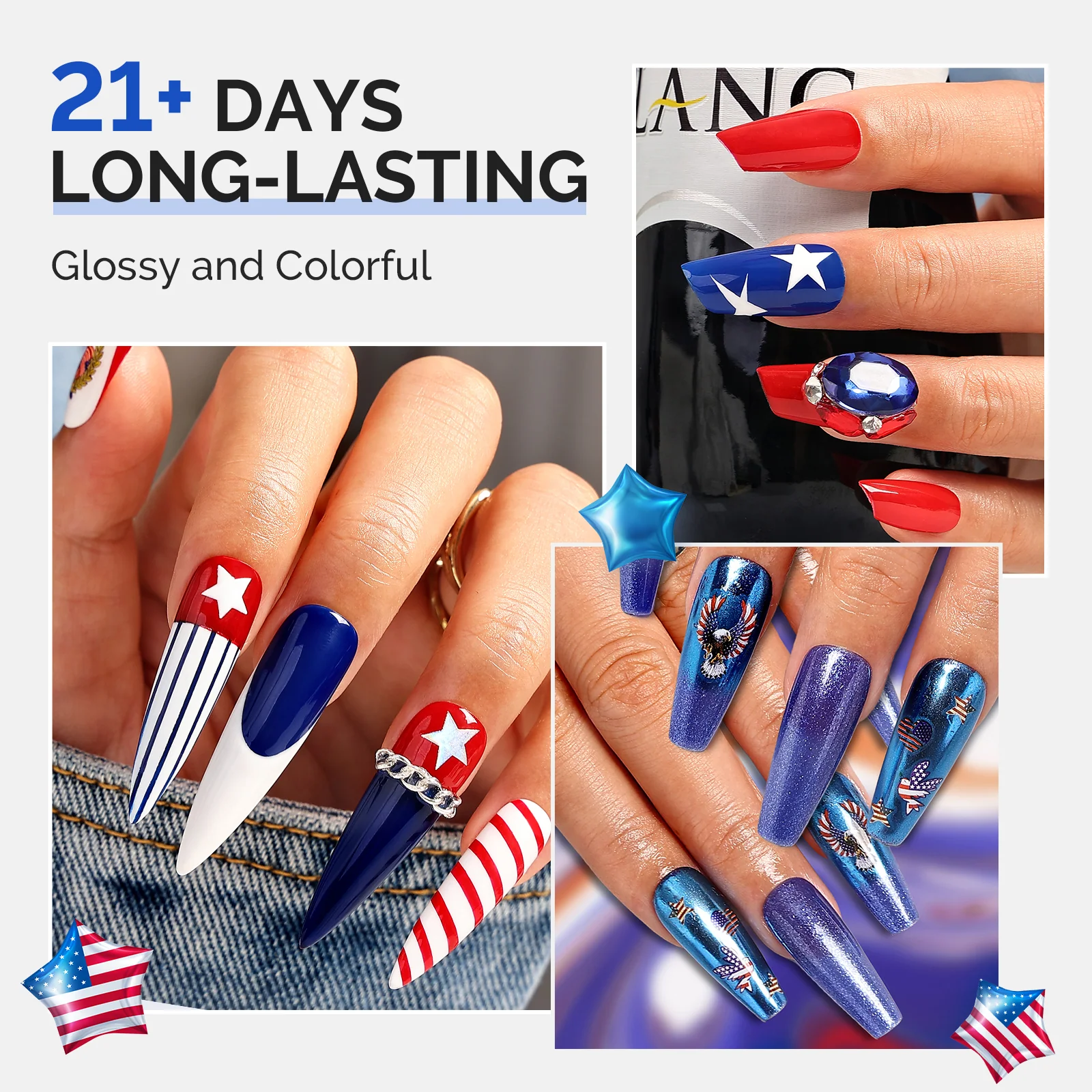 Independence Day Gel Nail Polish Gift Box - 8 Colors