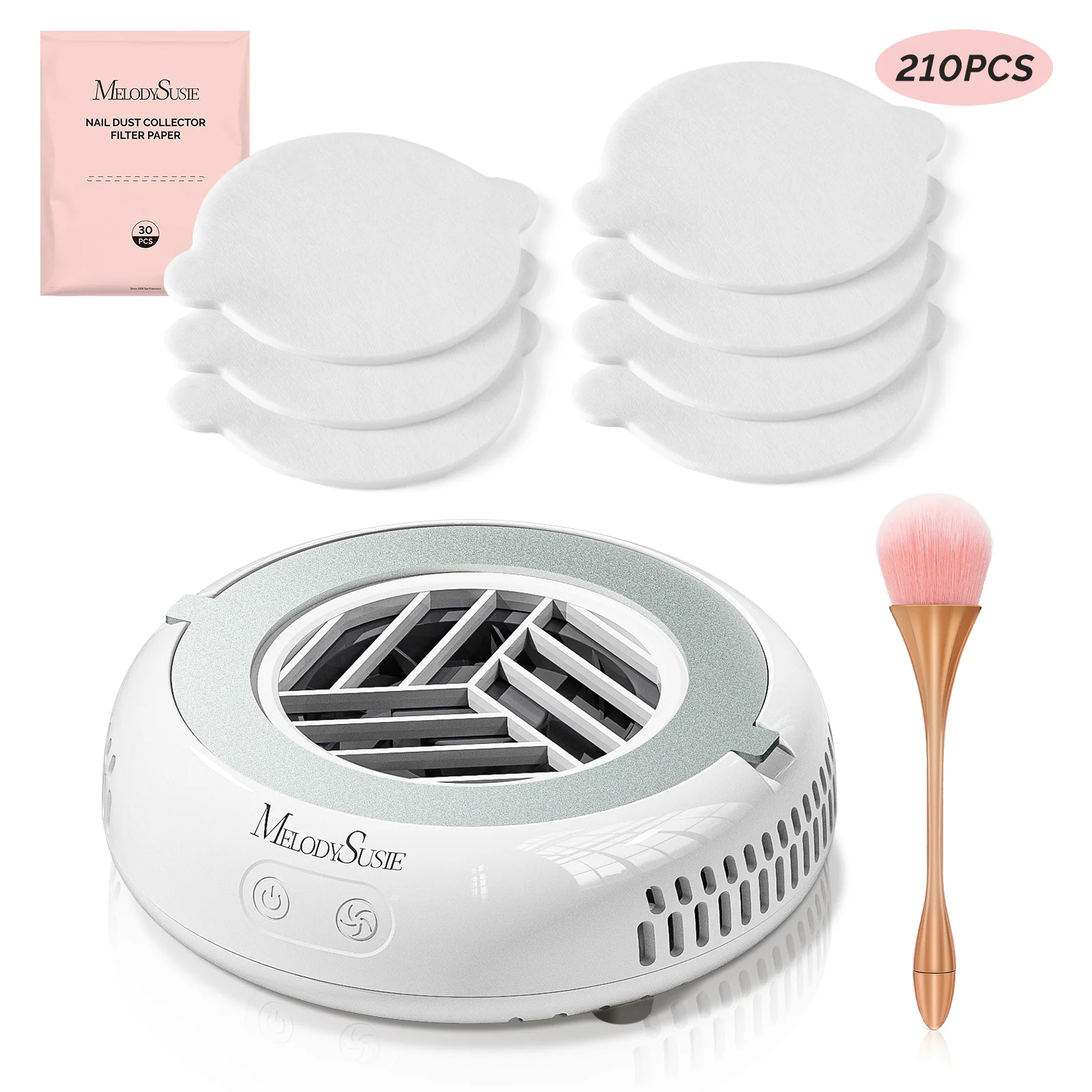 HProA Nail Dust Collector White Kit with Filter Papers