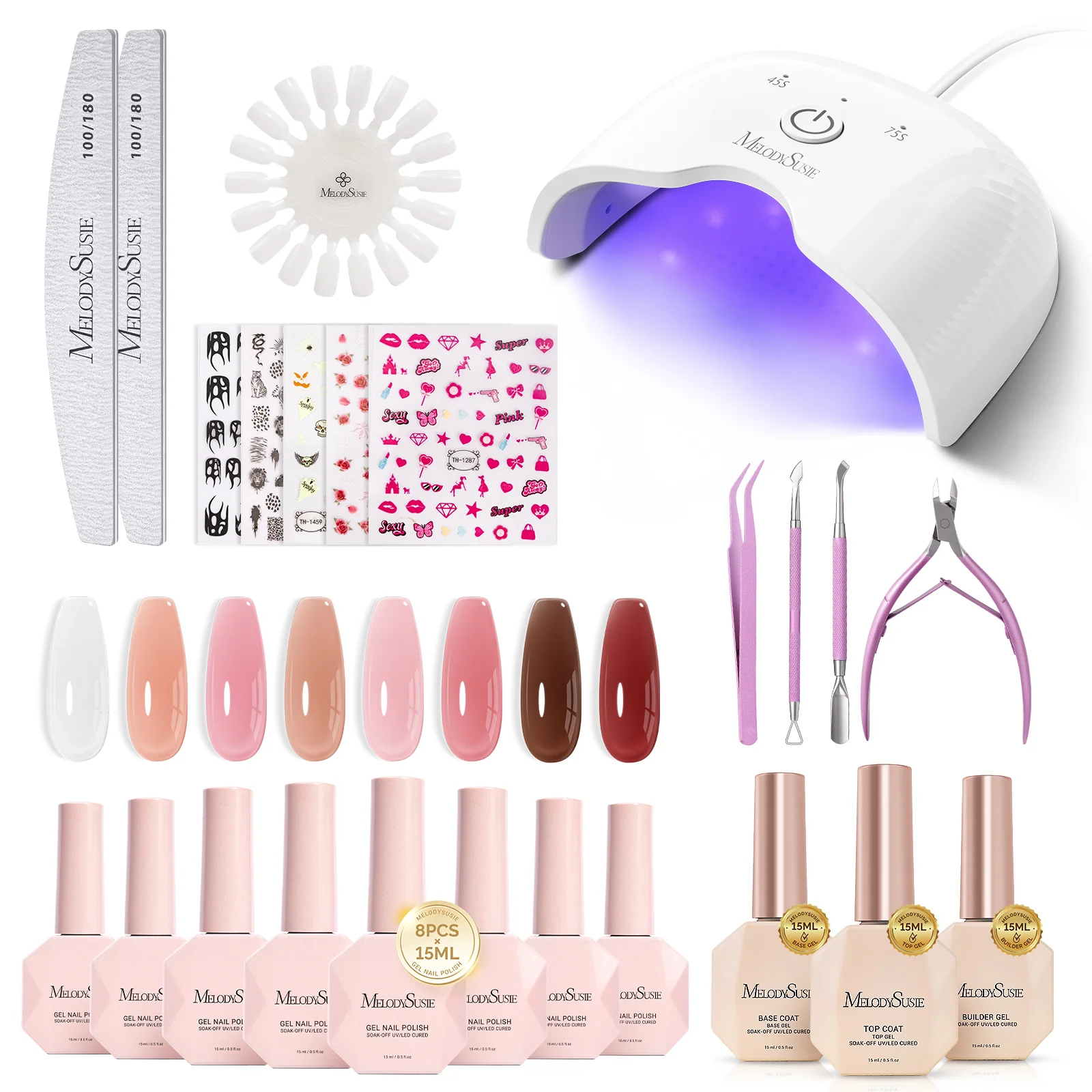 Gel Nail Polish Kit with UV Nail Lamp for Salon-Style Nails at Home
