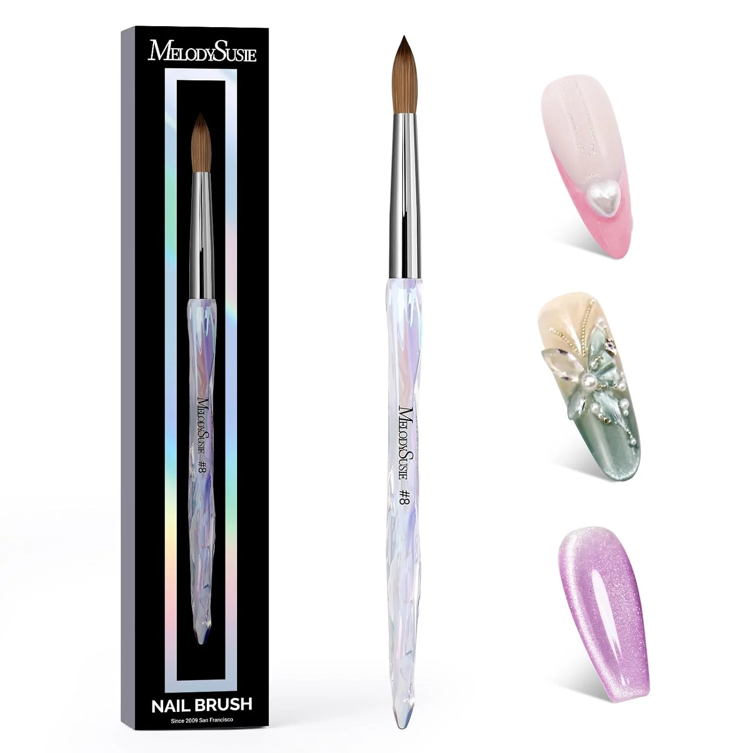 100% Kolinsky Acrylic Nail Brush for Extension and 3D Sculpting