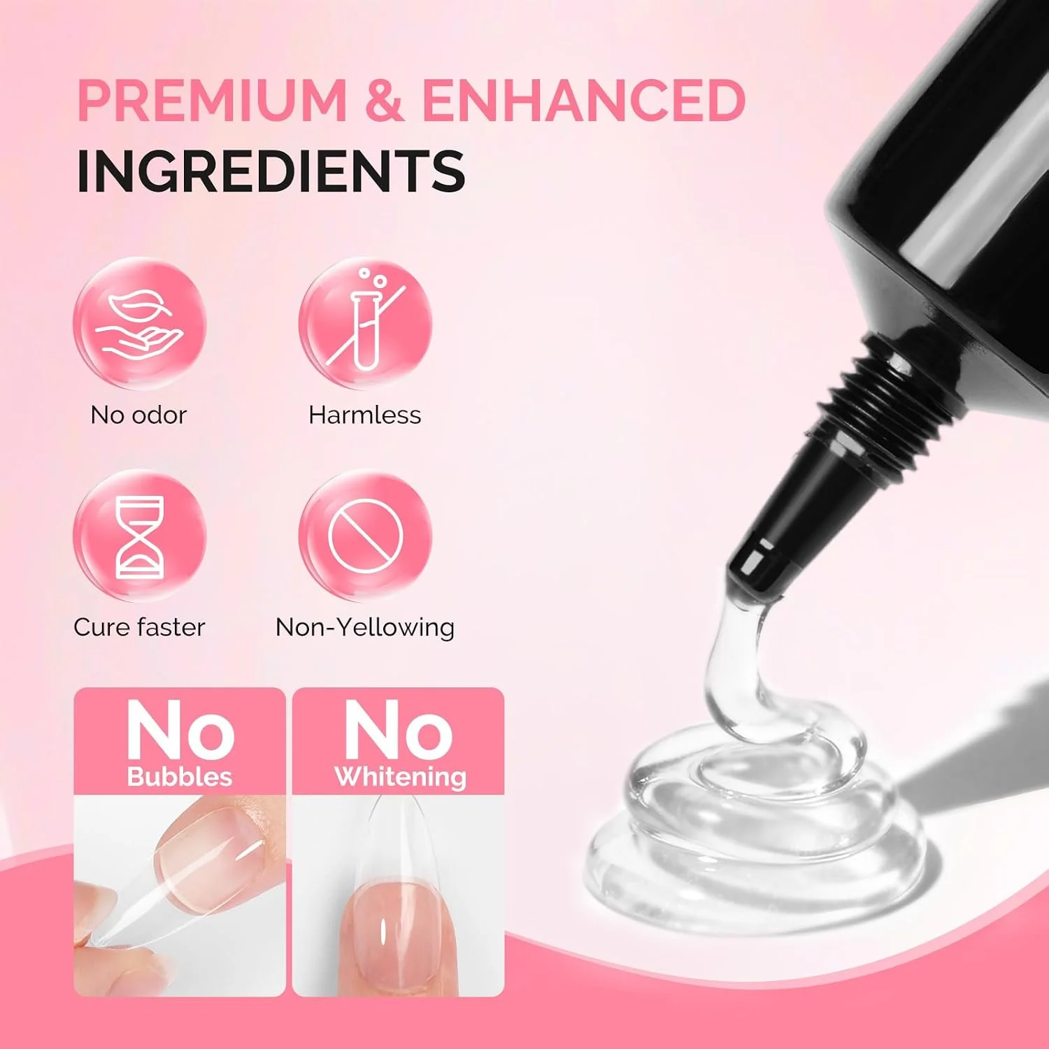 Solid Nail Glue Gel 20g 2Pcs
