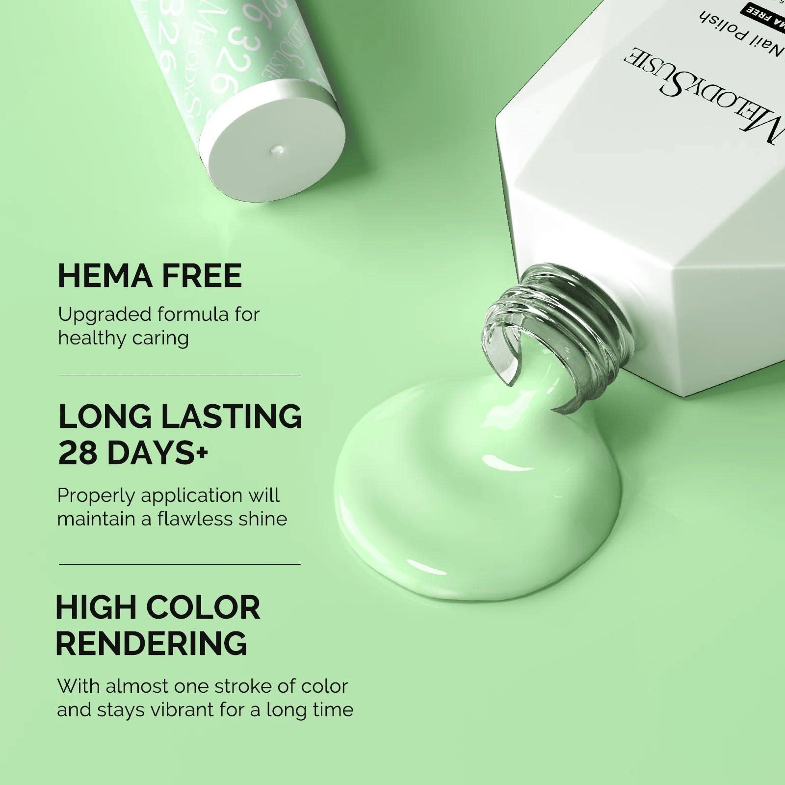 326 Light Green HEMA-Free Gel Nail Polish 0.5 fl oz/15ml