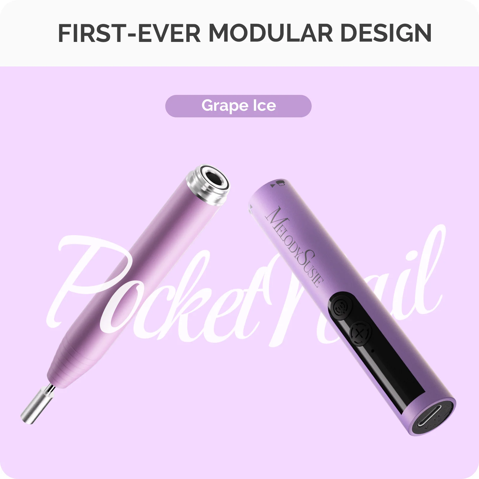 PocketNail PC100GR/PC100G Pen-Shaped Innovative Portable Rechargeable Nail Drill 20,000RPM