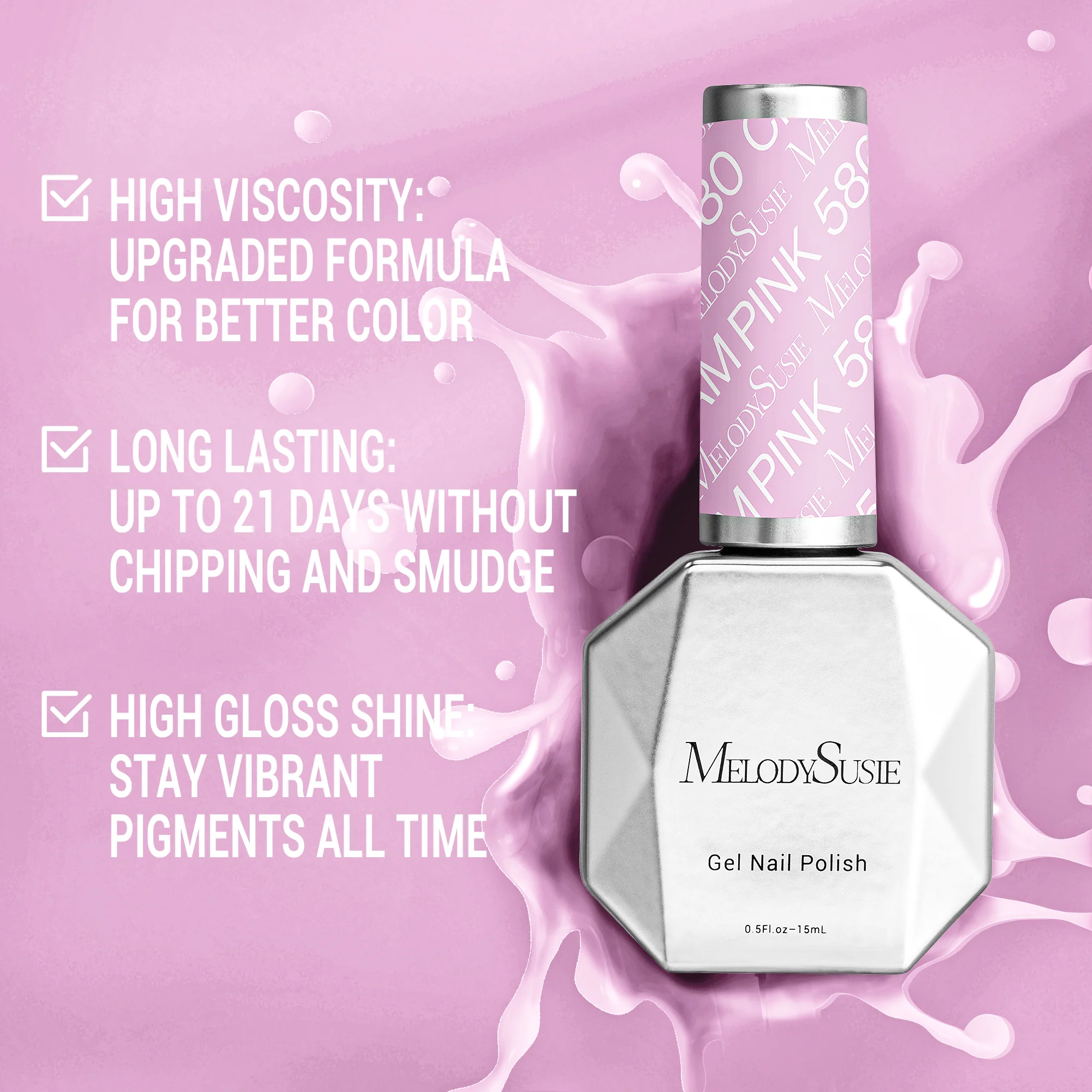 580 Cream Pink - TPO-Free Thick Gel Nail Polish(15ml)