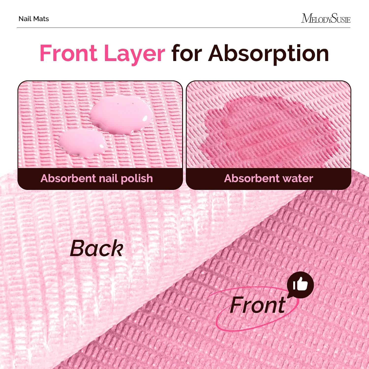 MelodySusie Disposable Nail Mats 3-Ply Absorbent Table Pads 50 Pcs