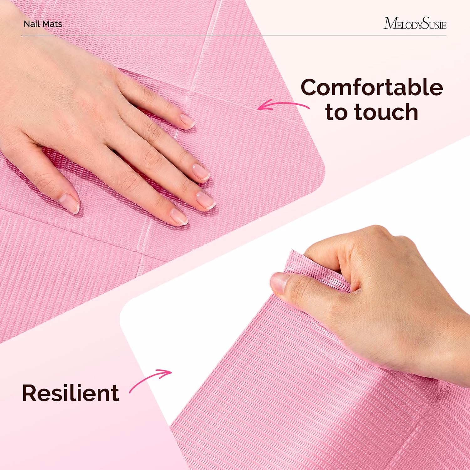 MelodySusie Disposable Nail Mats 3-Ply Absorbent Table Pads 50 Pcs