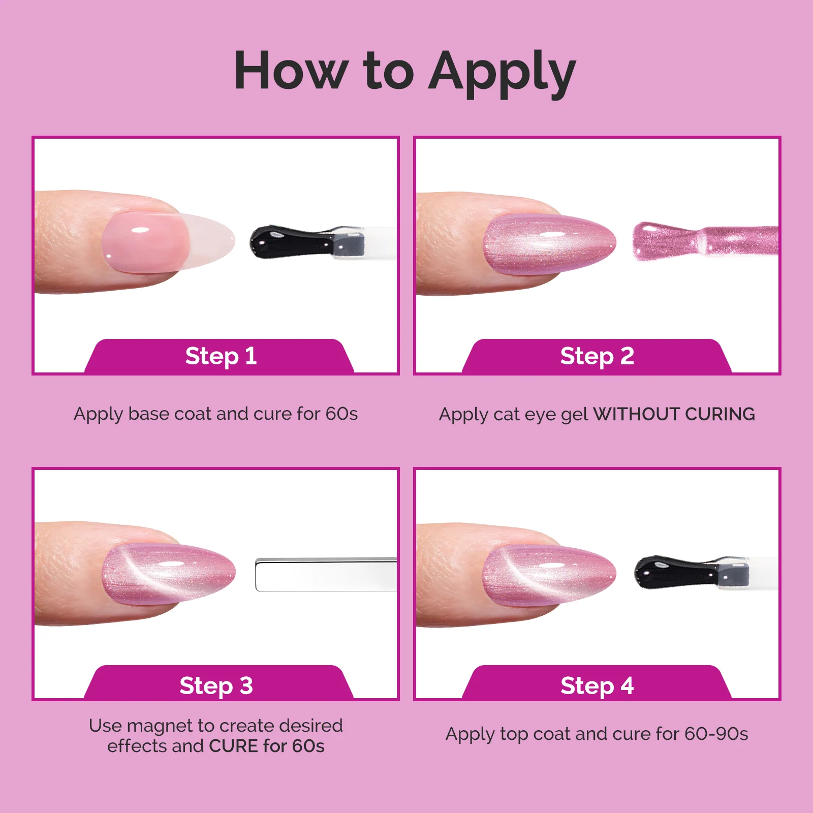 Jeweliver 猫眼 HEMA-Free & TPO-Free 凝胶指甲油 0.5 fl oz/15ml - 9D Chameleon Pink 1601