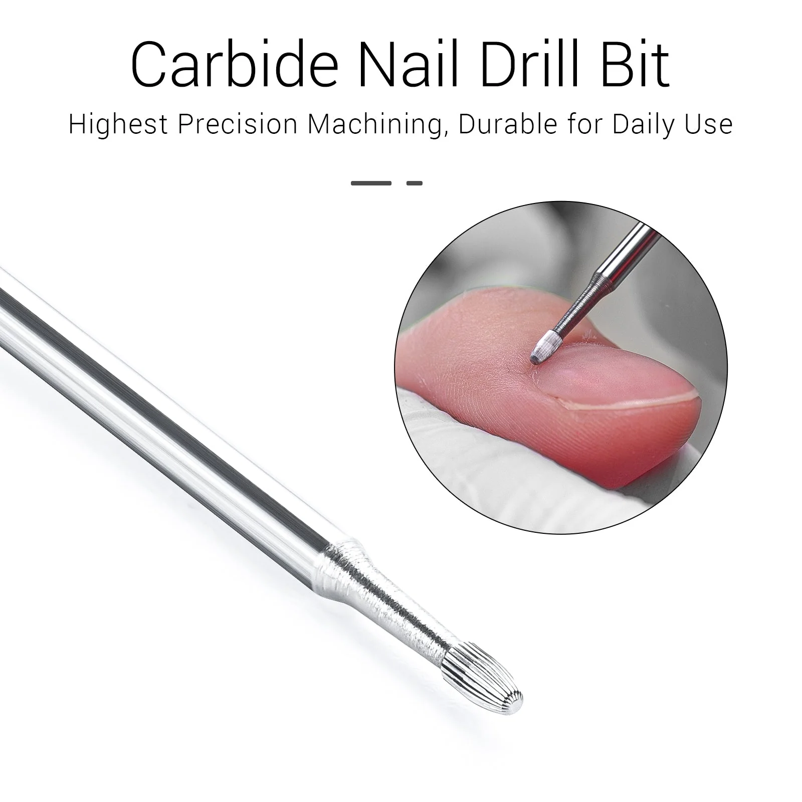 Tungsten Carbide Cuticle Cleaner Safety Nail Drill Bit - Fine (1pc)
