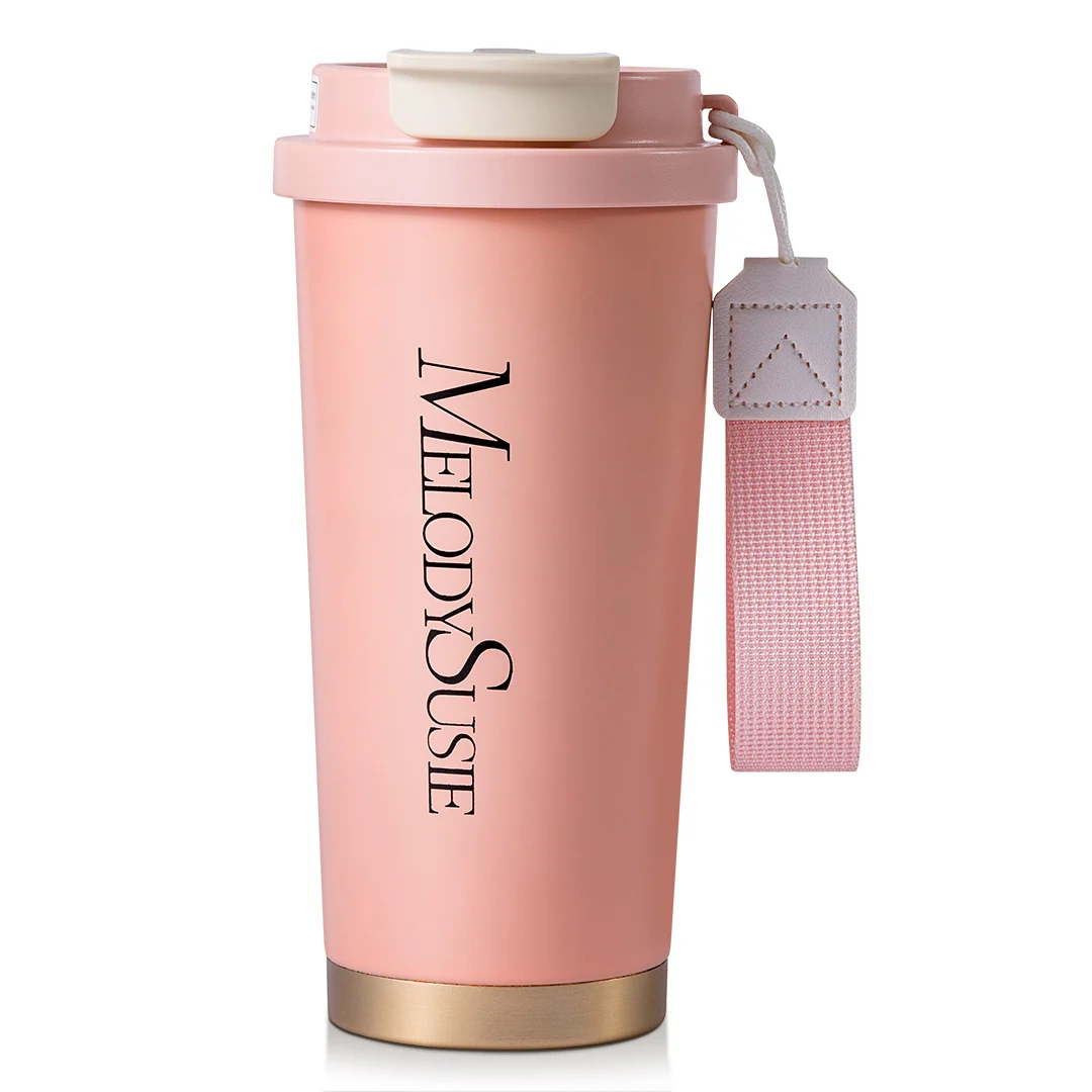 MelodySusie 粉色 17oz 不锈钢旅行咖啡杯
