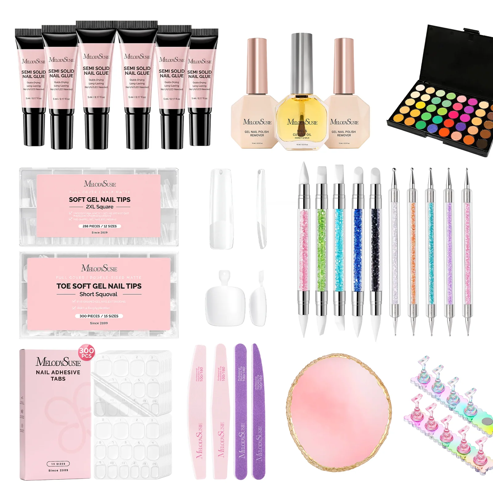 Nail Art Student Training Kit with Gel, Brushes and Practice Tools