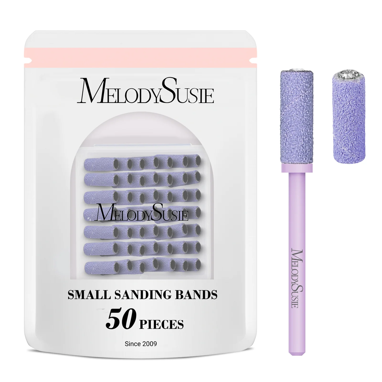 MelodySusie Small Sanding Bands Set 50 Pcs with Mandrel Bits