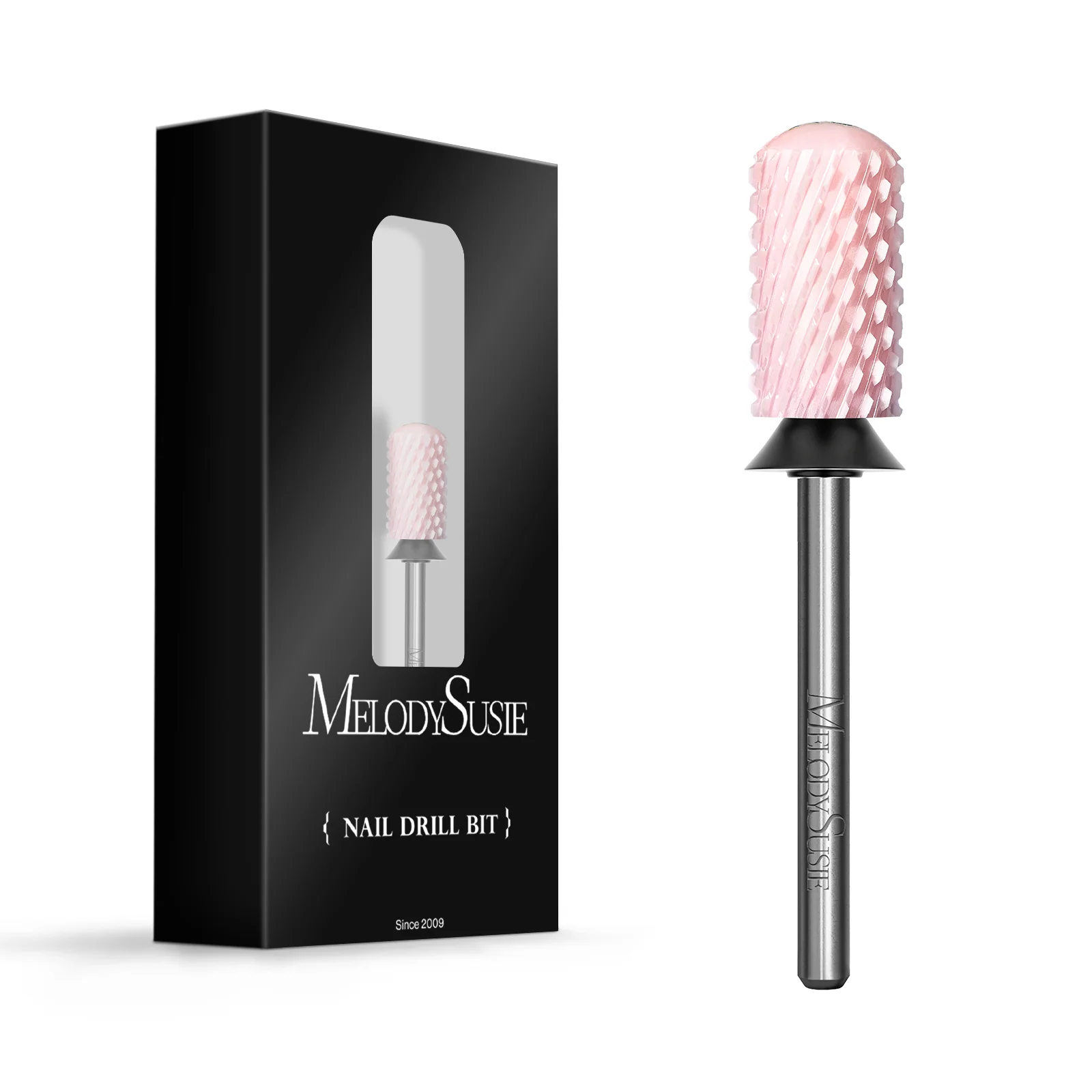 Smooth Round Top Large Barrel Ceramic Nail Drill Bit, Extra Fine Pink