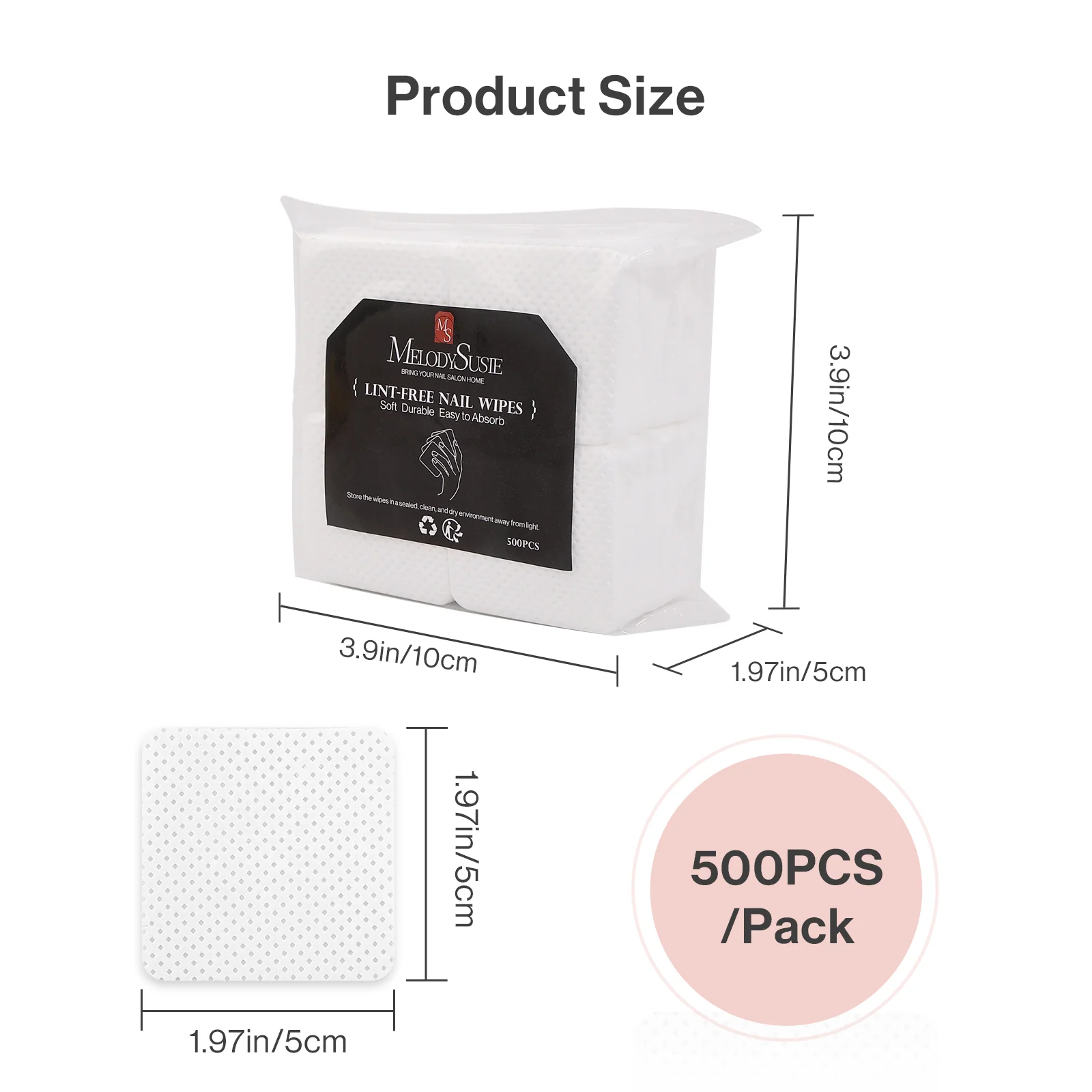 500 Pcs Lint Free Nail Wipes for Gel and Polish Removal