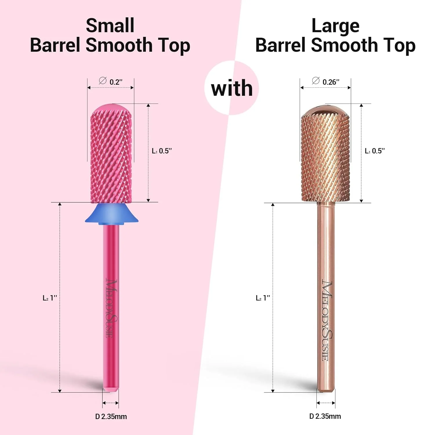 Round Top Small Barrel Tungsten Carbide Nail Drill Bit for Smooth Gel Removal