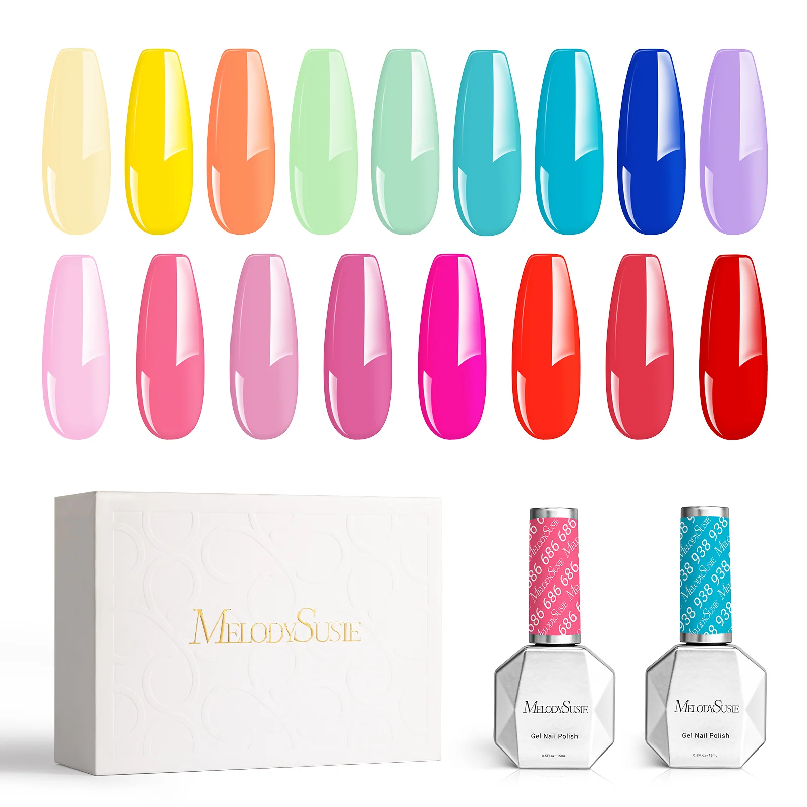TPO-Free Thick Gel Nail Polish Set 17 Colors With Builder Gel