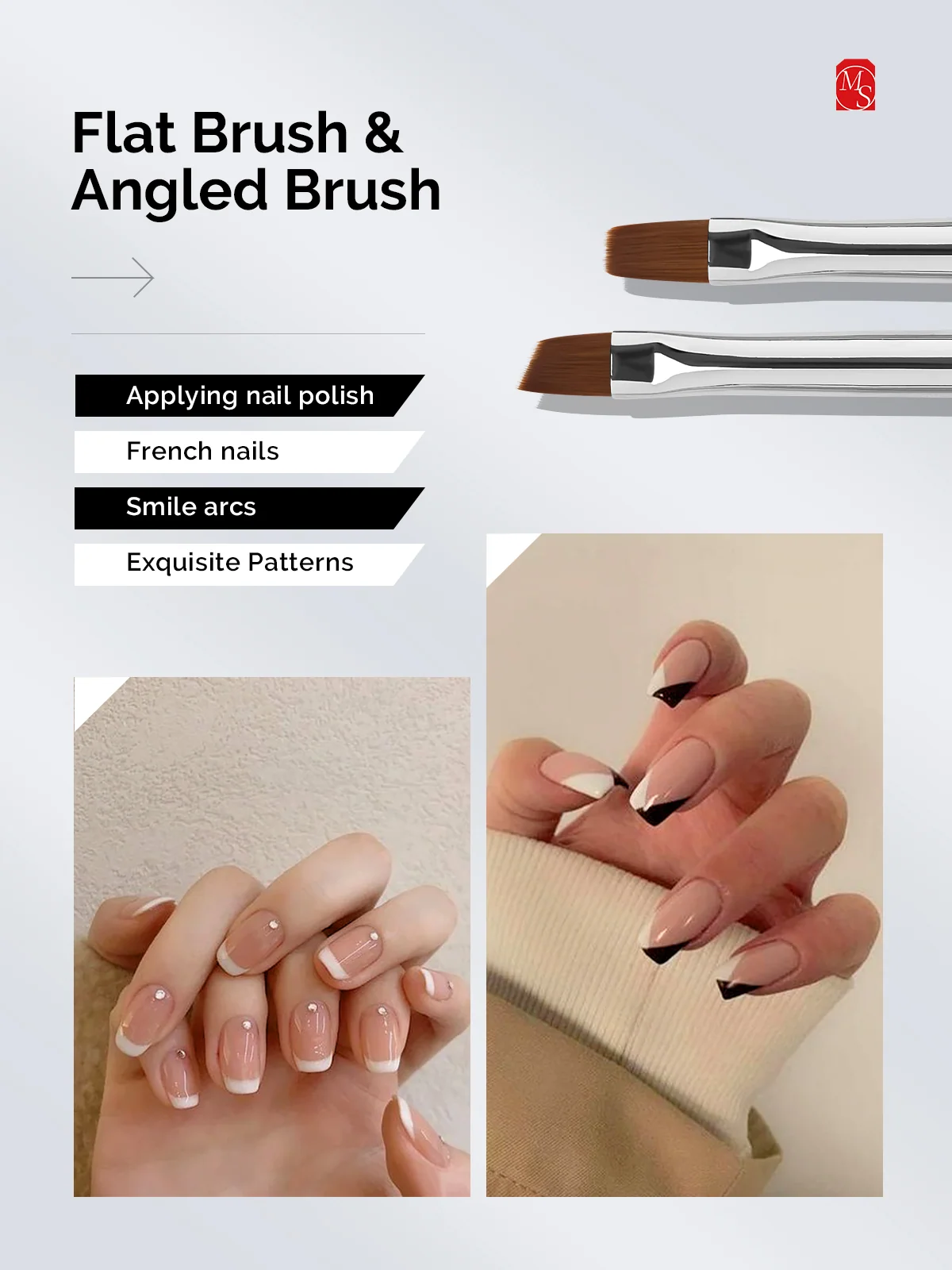 Nail Art Brushes Set (6Pcs) for Detailed Nail Designs - US Only