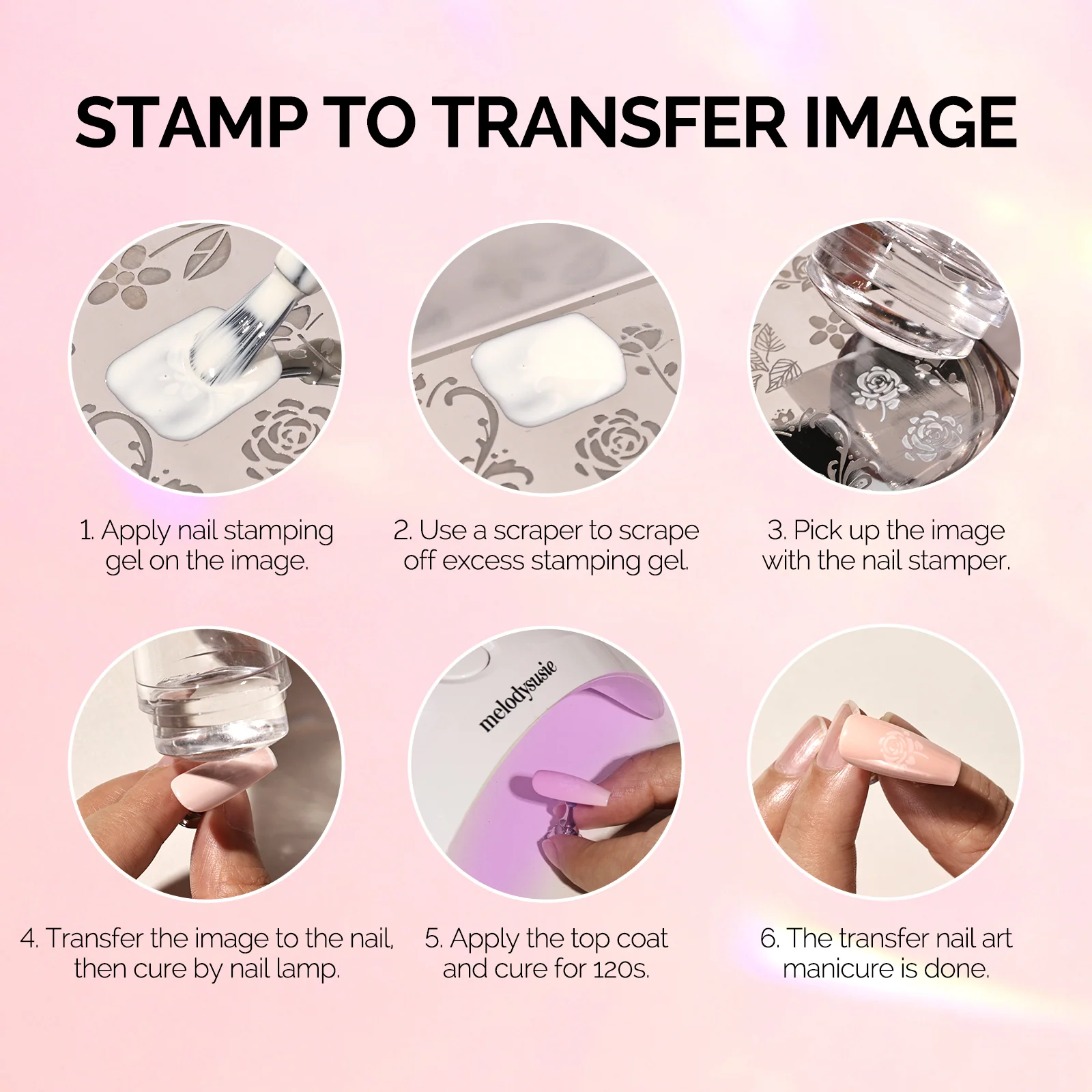 French Nail Stamper Kit 4PCS Clear Silicone Stamps and Scrapers