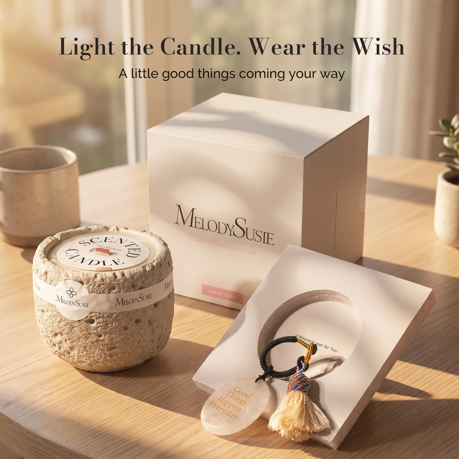 New Scented Candle Gift Set with Crystal Ornament