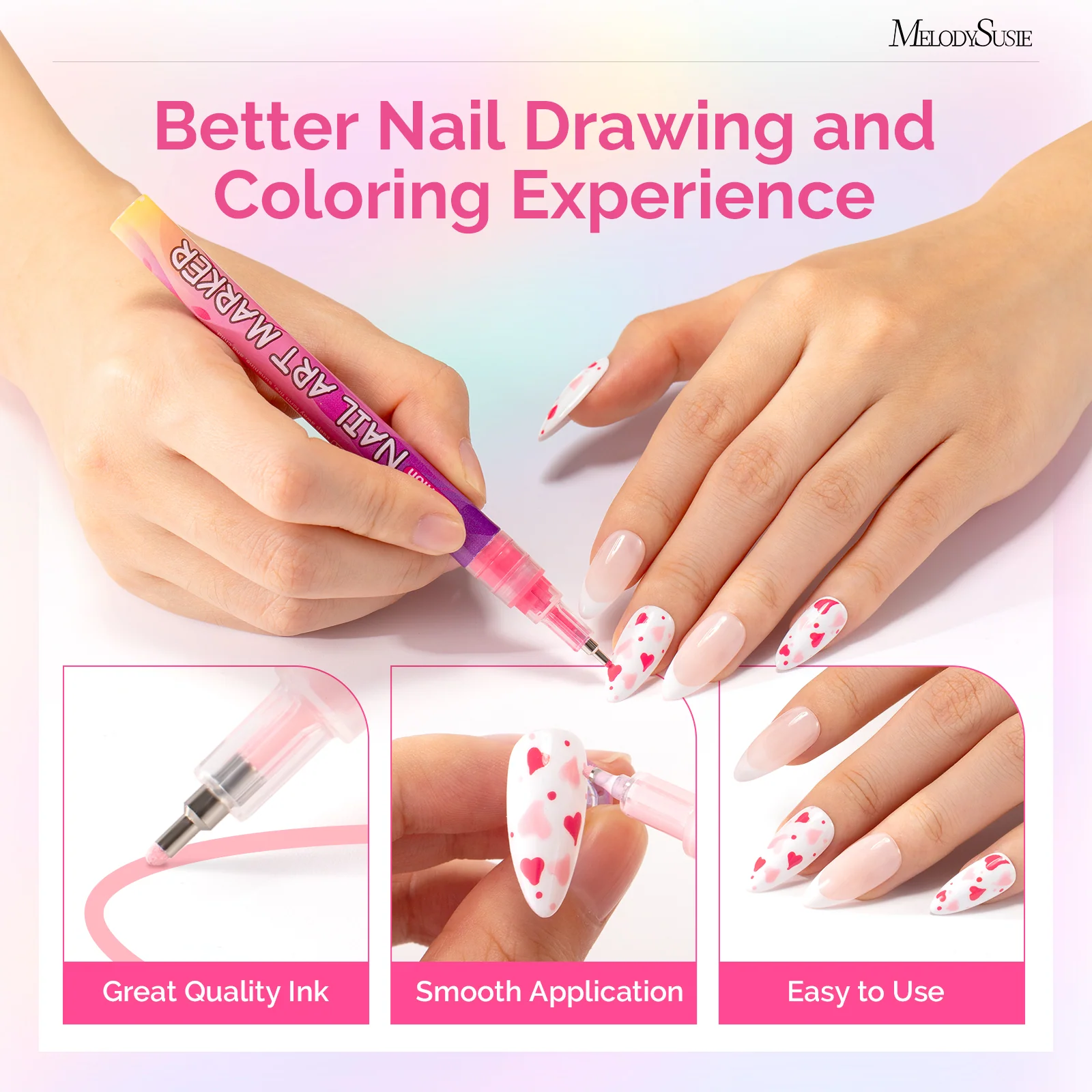 Nail Art Pens Set in 12 Colors with 0.7mm Tips