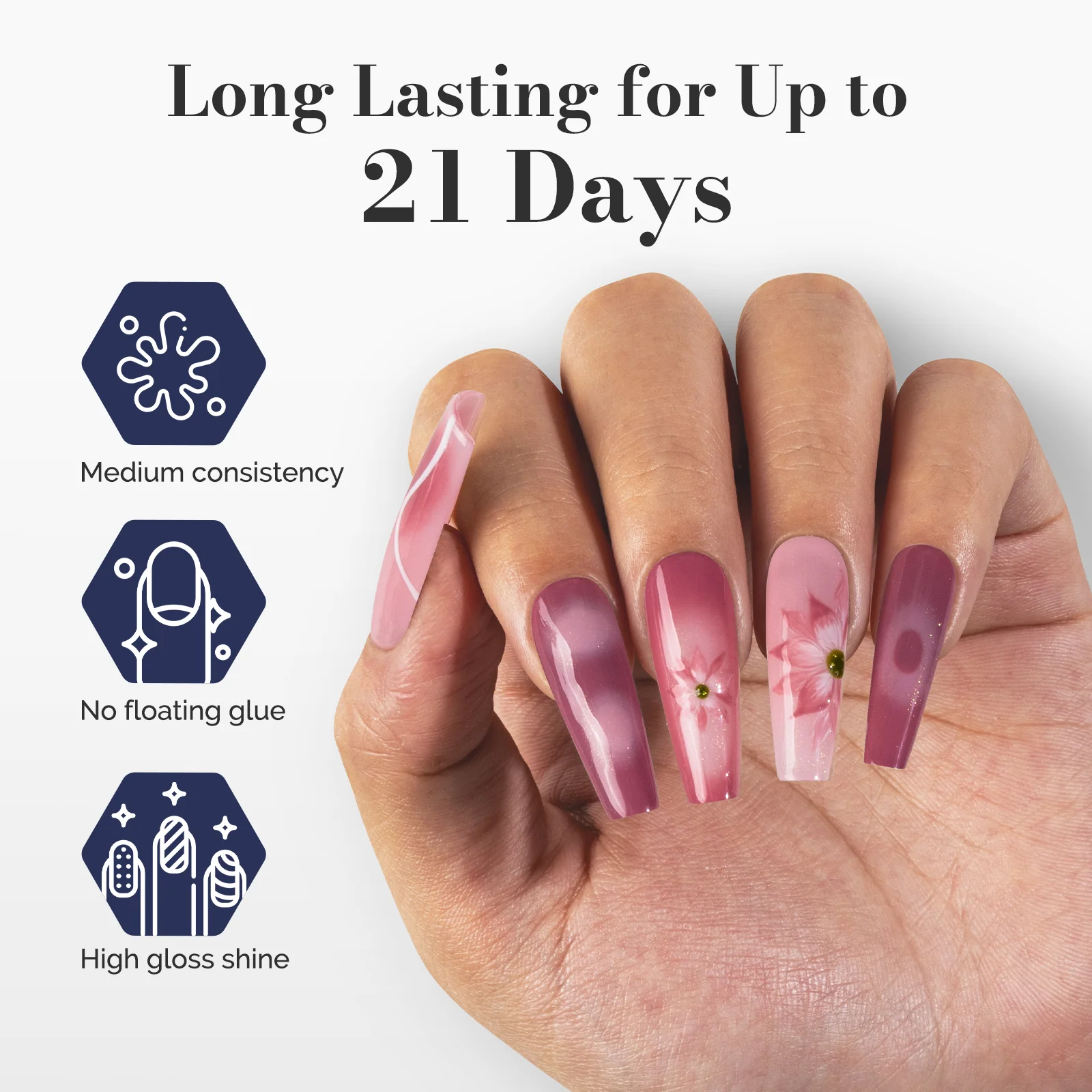 LED/UV Nail Lamps & Nail Drill Bits | MelodySusie HEMA-Free & HPMA-Free & TPO-Free 甲油胶 2支 Pink Purple&Pink Tiny Glitter-P11+P21