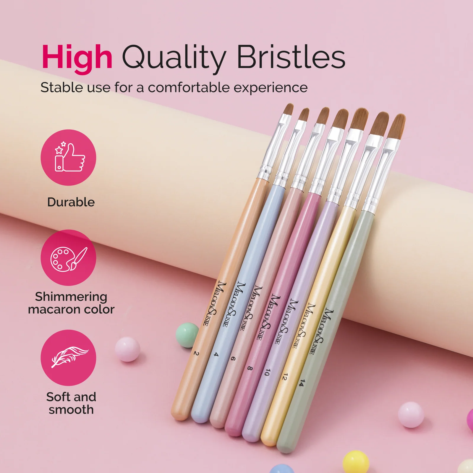 Gel Nail Art Brush Set, 7 Pieces for Detailed Nail Work