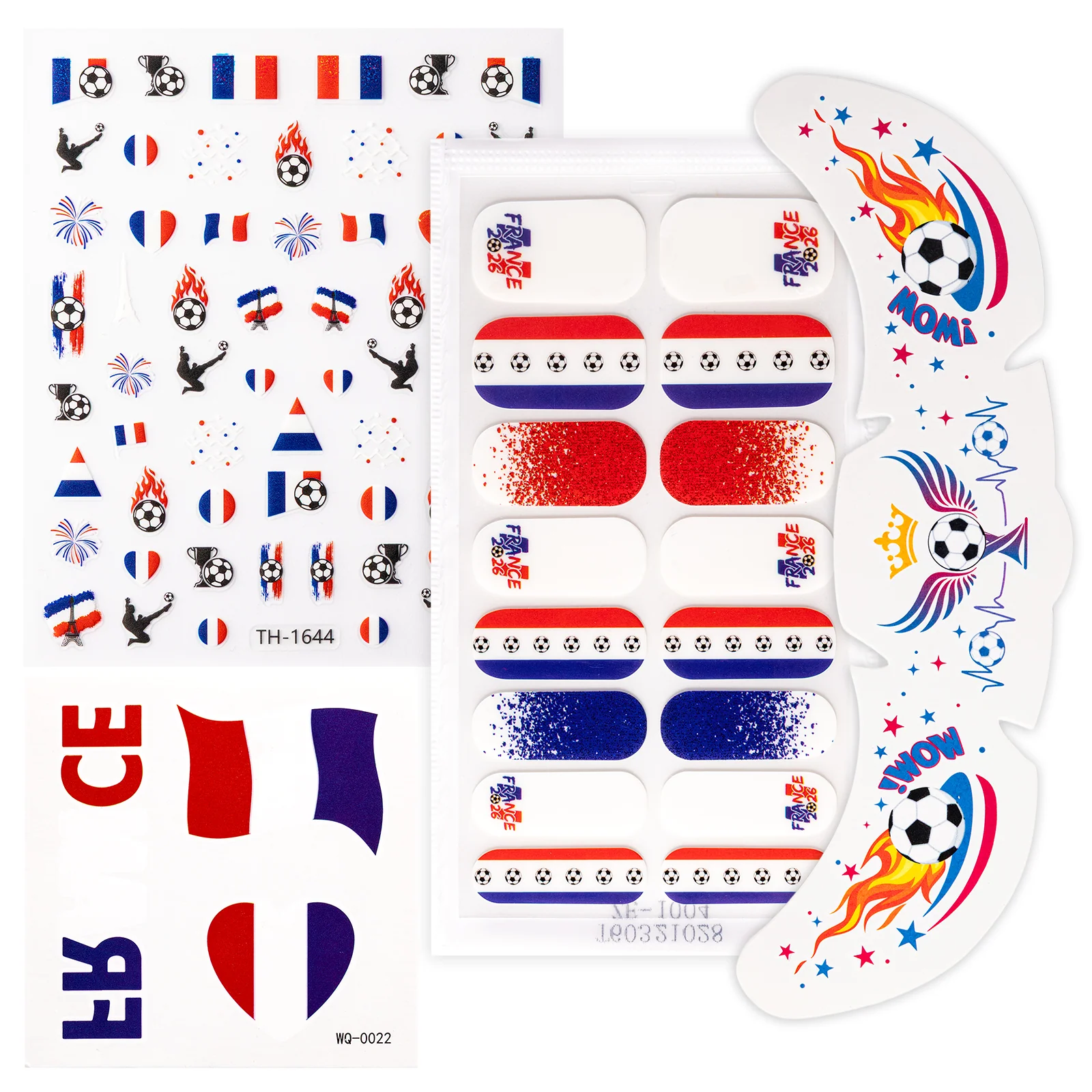 Gameday FanGlow Kit World Cup Soccer Flag Nail Strips and Face Tattoos