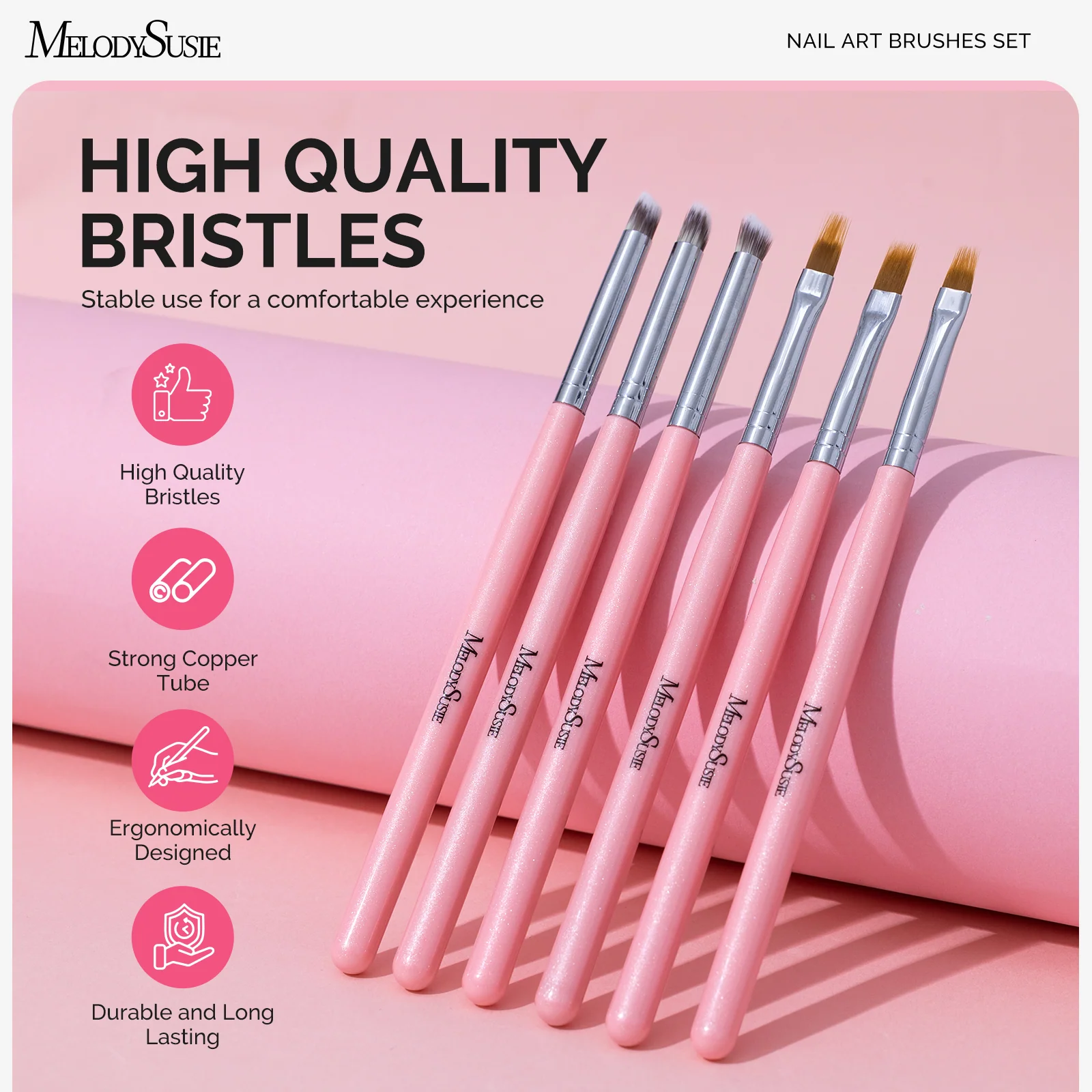 Ombre Nail Brushes 6Pcs Set for Blending and Gradient Nail Art