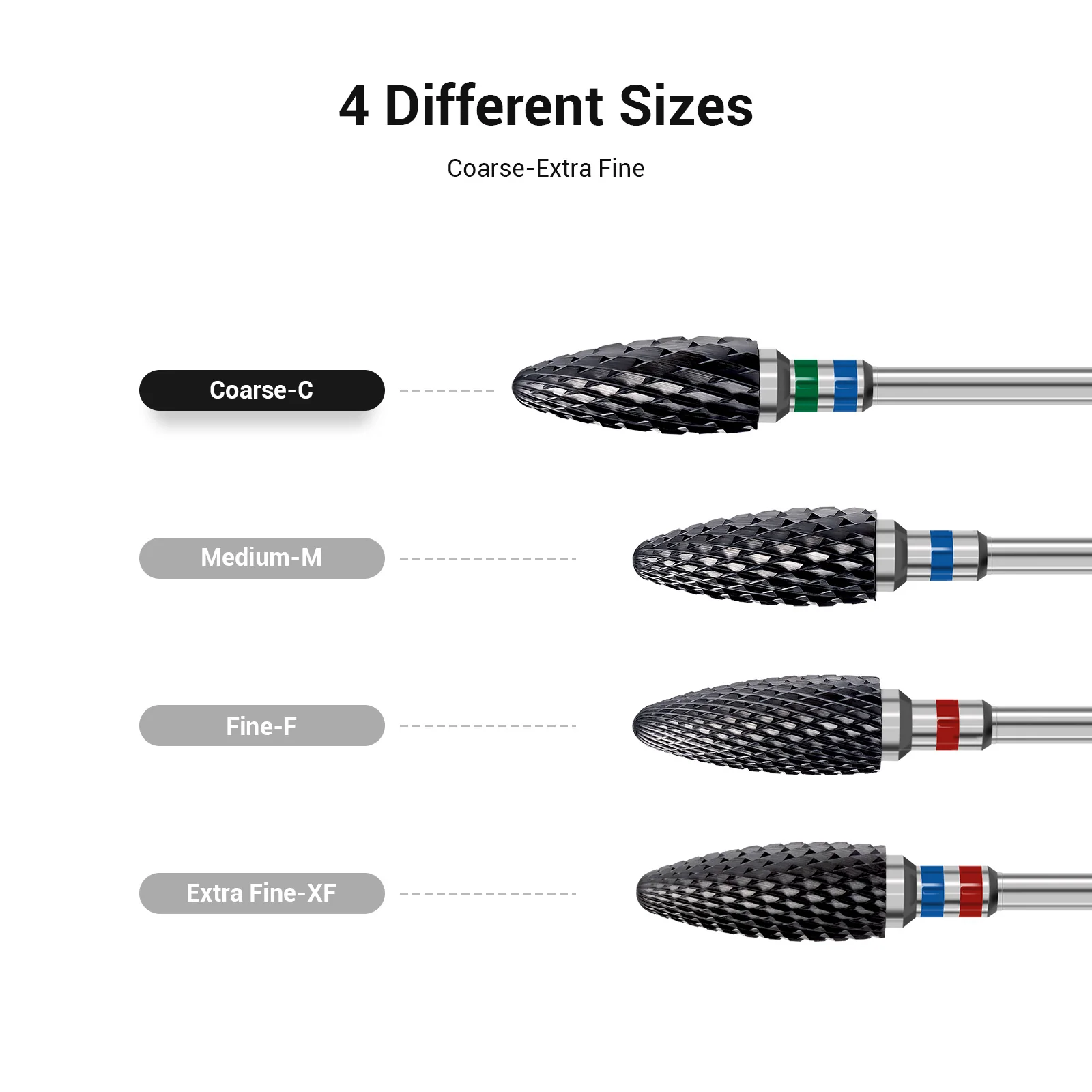 Ceramic Nail Drill Bit Black for Gel and Acrylic Removal