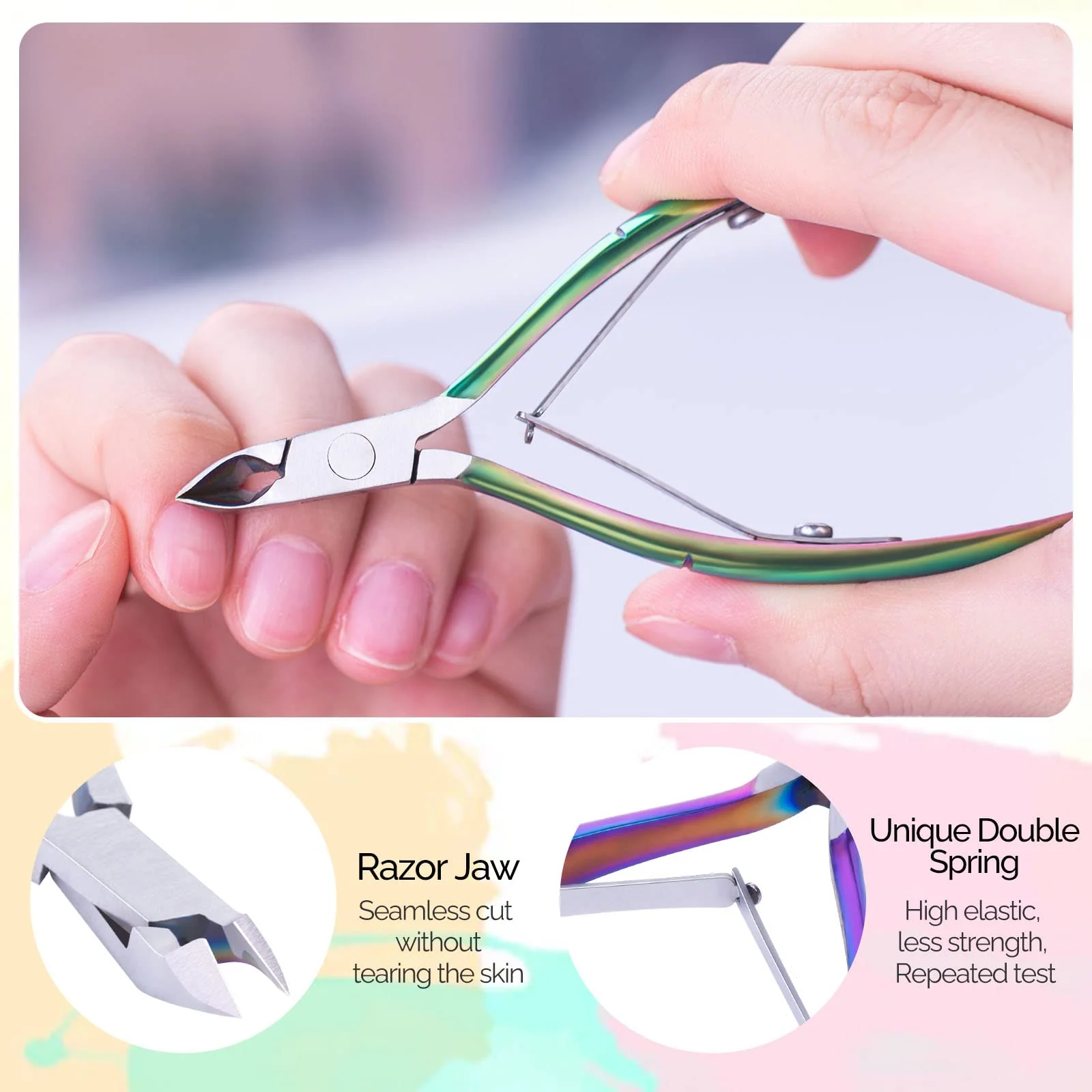 Acrylic Nail Clippers 4 in 1 Kit-Rainbow Manicure Tool Set