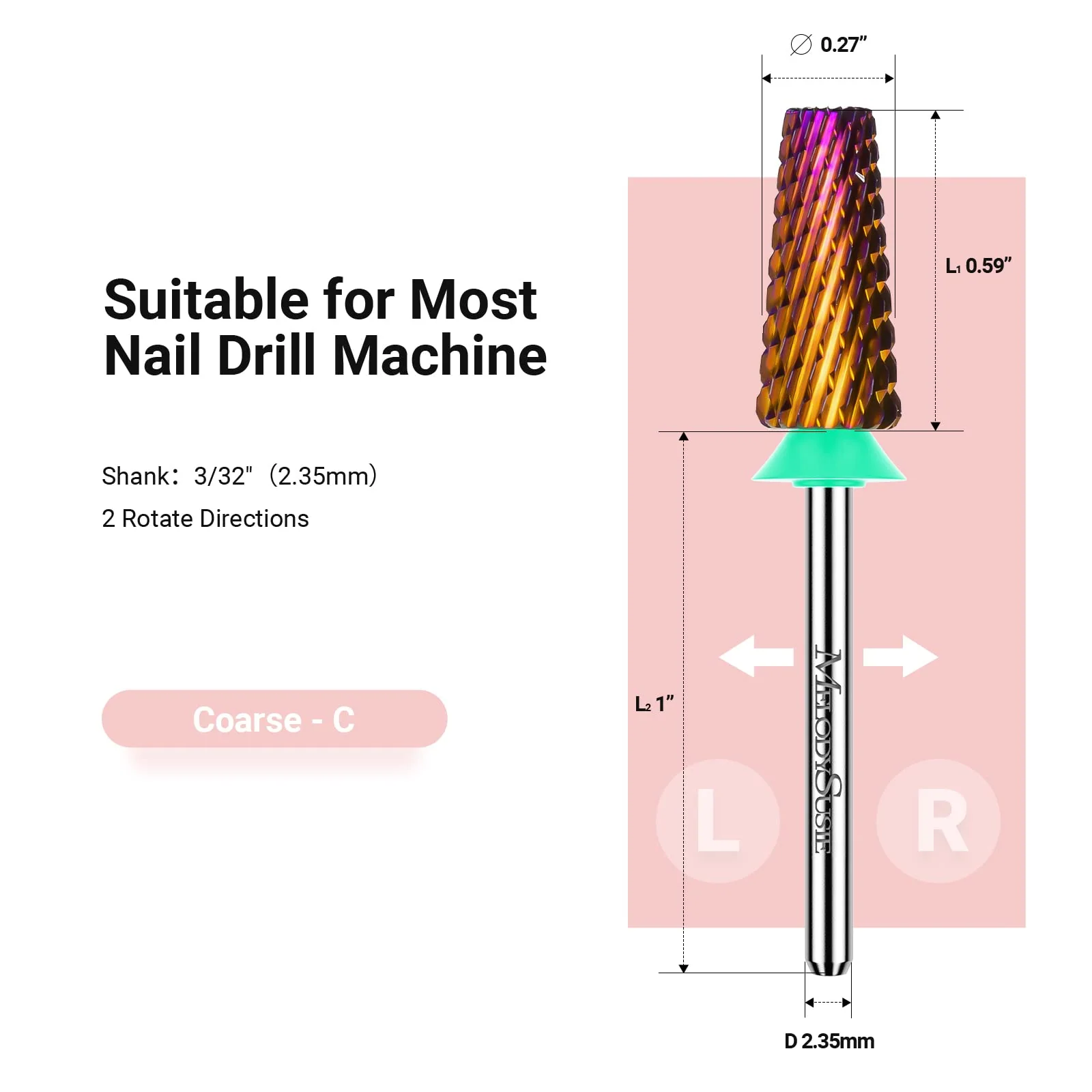 5 in 1 Cross Cut Tungsten Carbide Nail Drill Bit