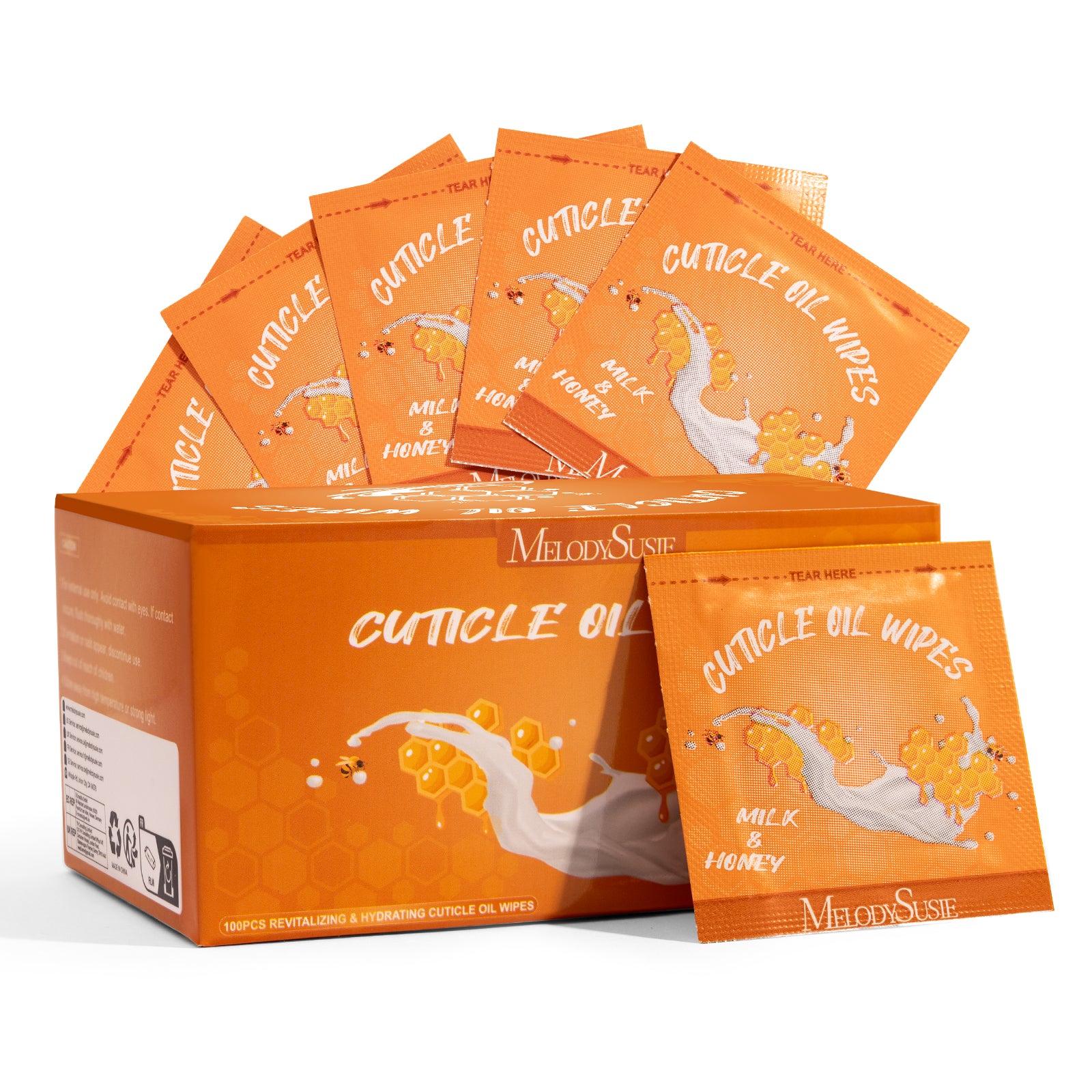 100Pcs Mini Cuticle Oil Wipes, Individually Packaged Nail Care Pads