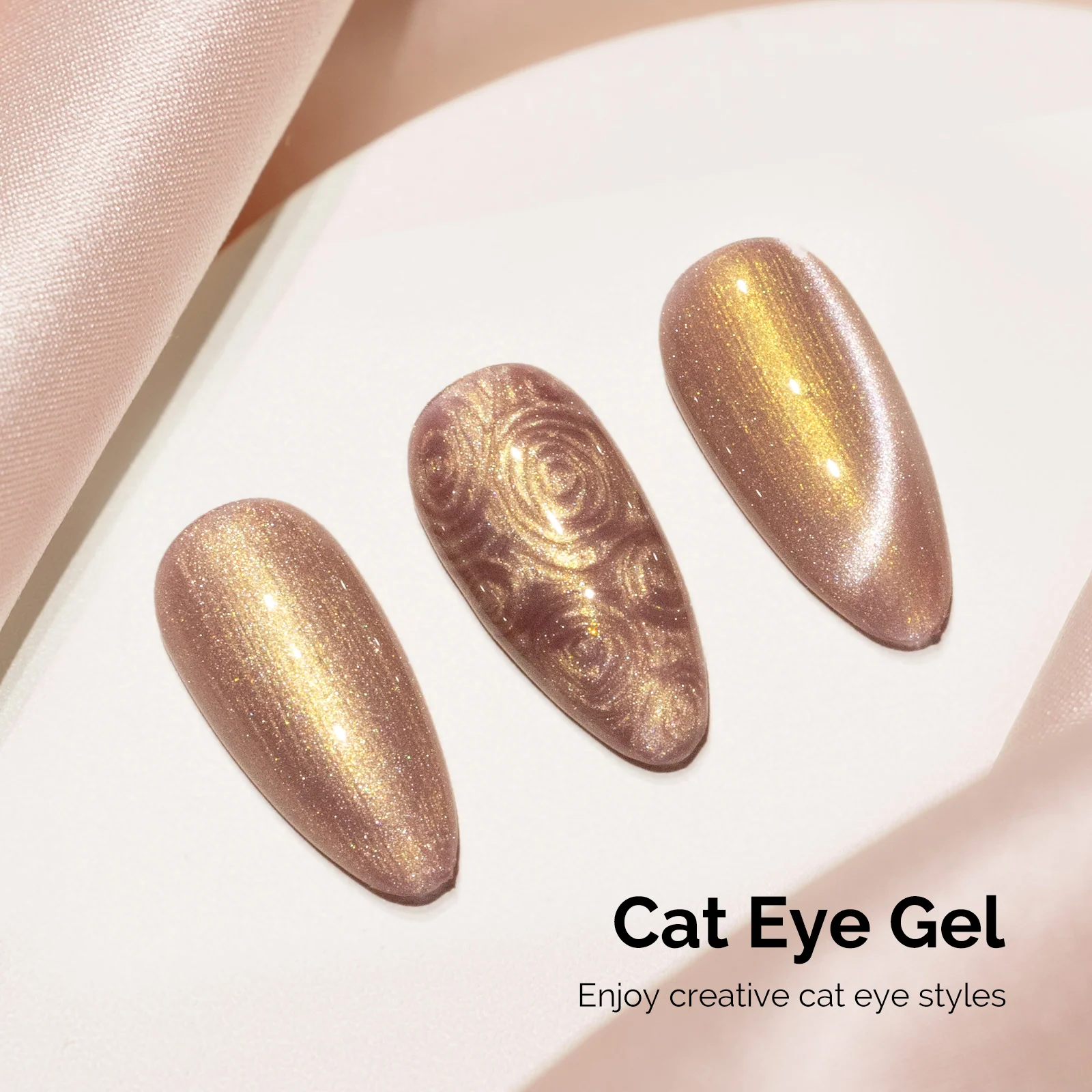 Jeweliver Cat Eye HEMA-Free & TPO-Free Gel Nail Polish 0.5 fl oz/15ml - Pearl Gold 1402