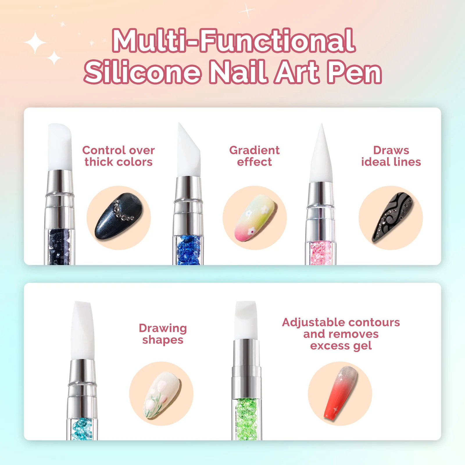Nail Art Sculpture Pen Acrylic Dual Tipped Brushes
