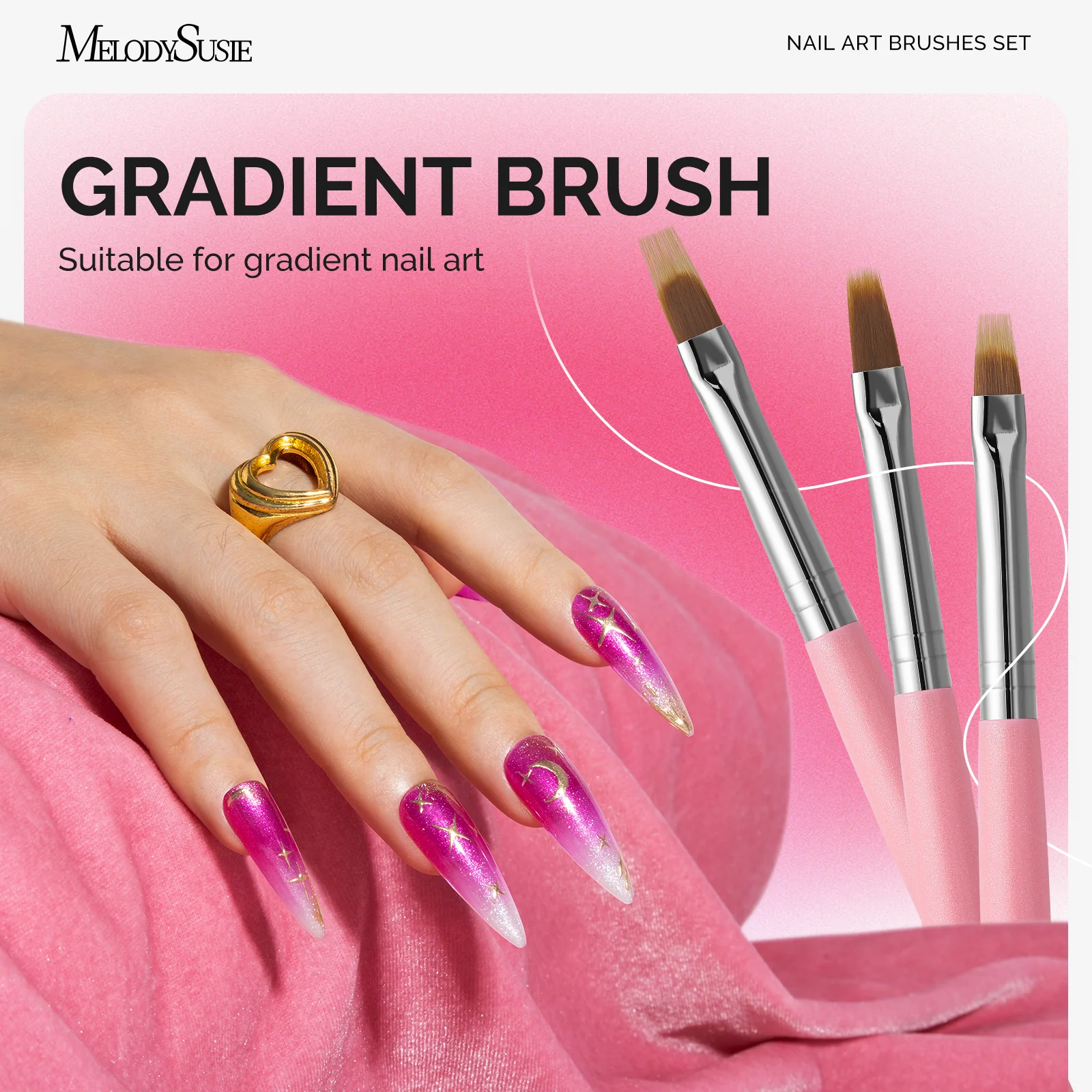 Ombre Nail Brushes 6Pcs Set for Blending and Gradient Nail Art