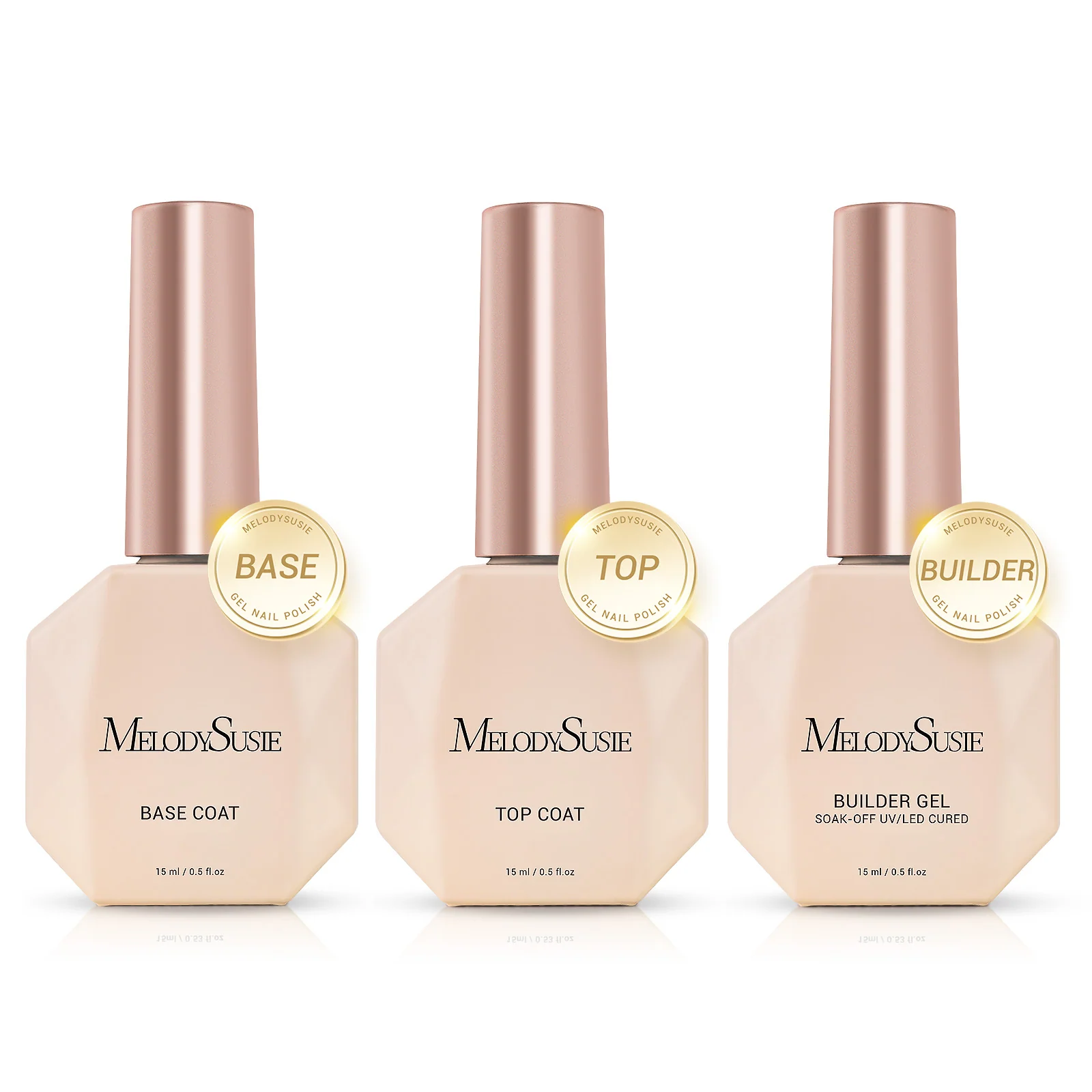 Top & Base Coat Gel Essentials Set - 3Pcs