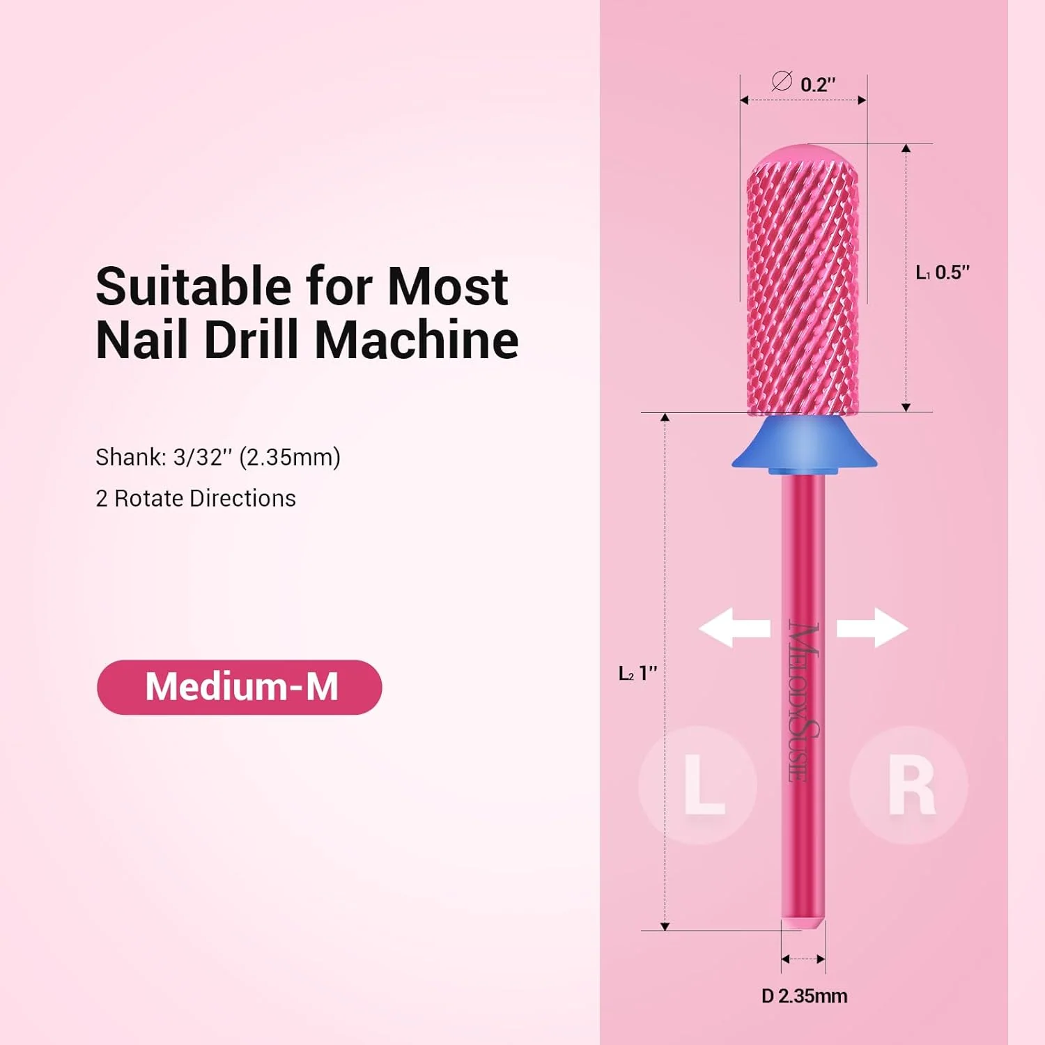 Round Top Small Barrel Tungsten Carbide Nail Drill Bit for Smooth Gel Removal