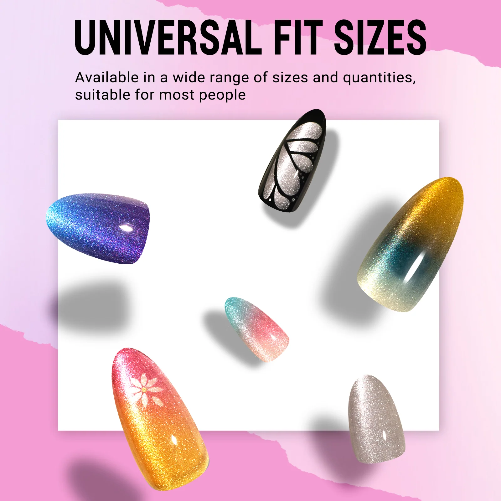 Passion Flowers Press On Nails Kit with Clear Square and Almond Tips