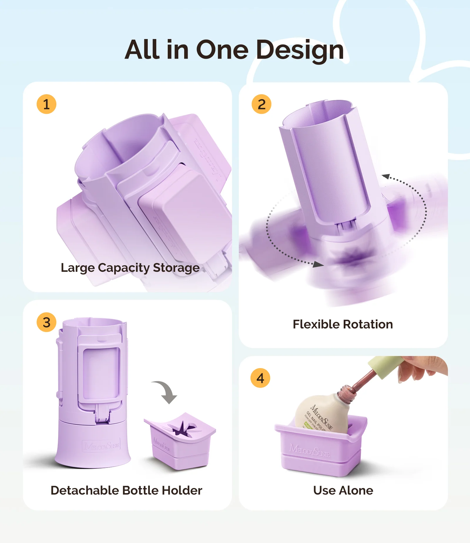 GelCarousel Rotatable Nail Art DIY Station in Purple