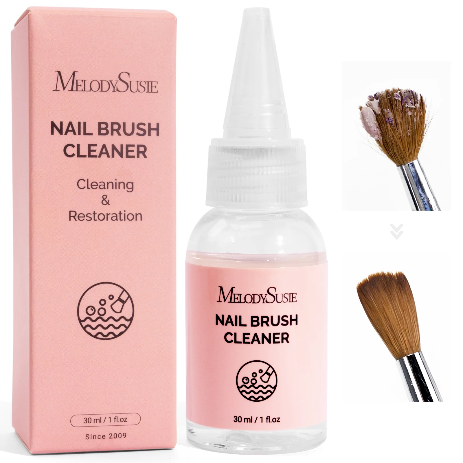 Melodysusie Nail Brush Cleaner for Gel, Acrylic and Powder Brushes