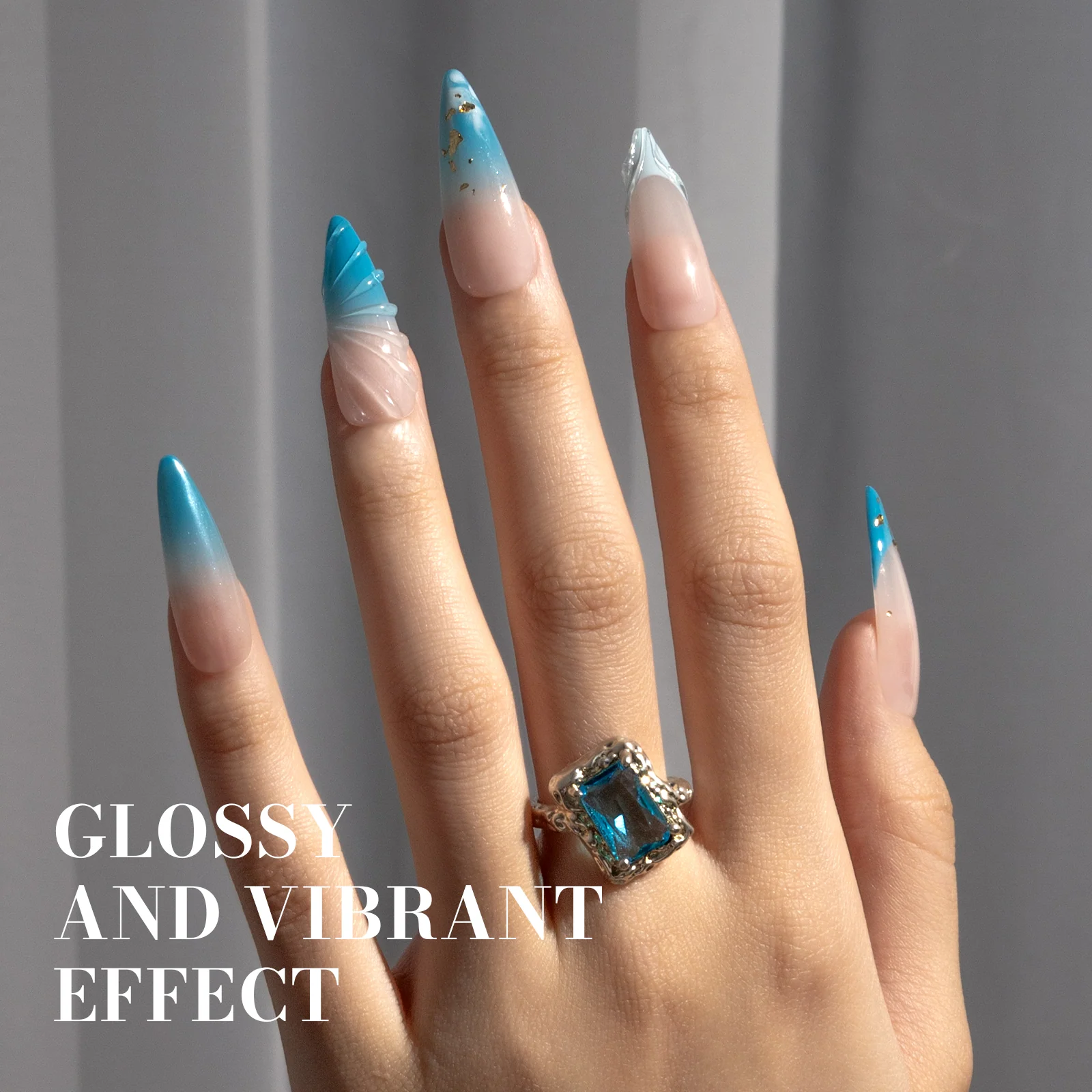 1655 Cerulean Blue - TPO-Free Faster UV Curing Gel Nail Polish(15ml)