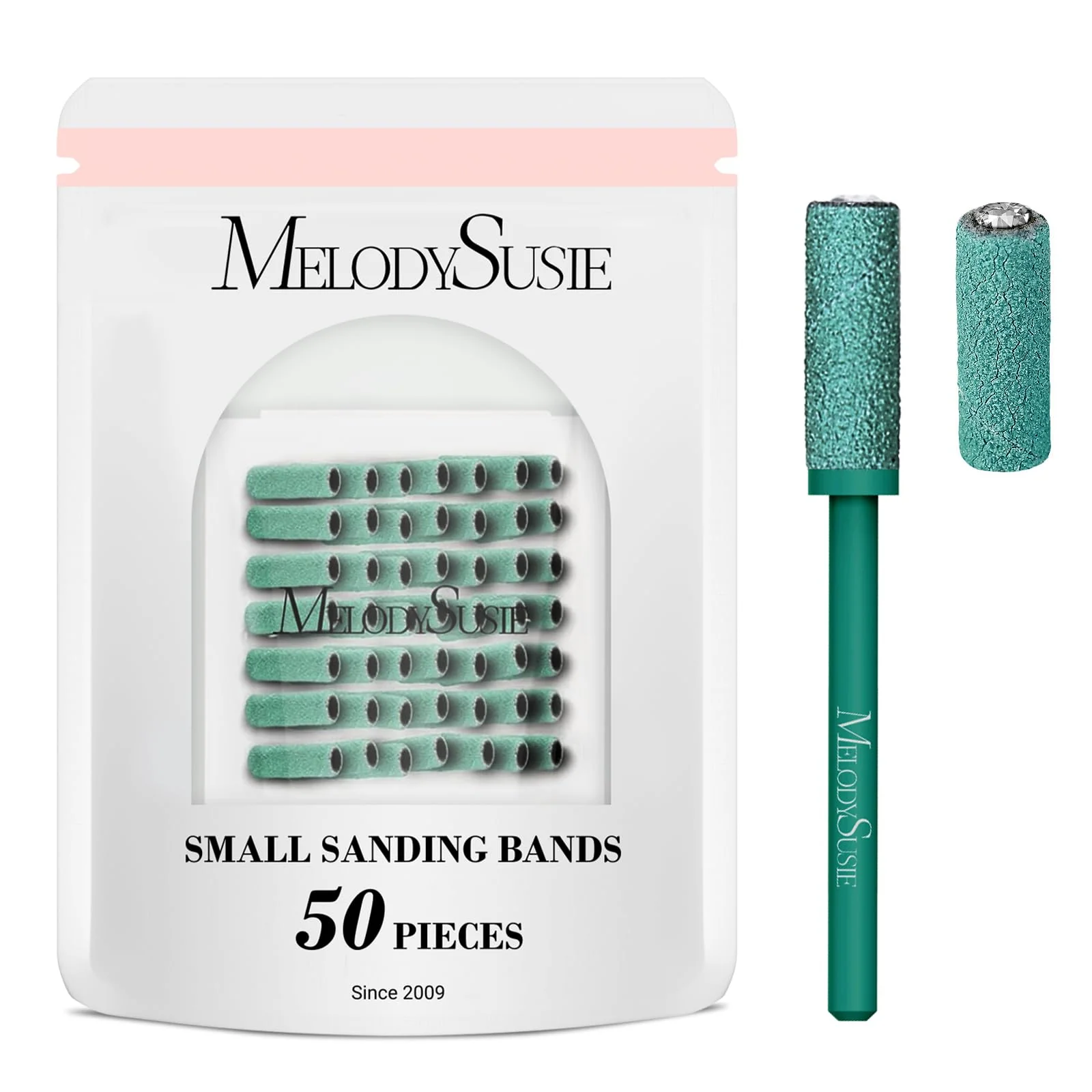 MelodySusie Small Sanding Bands Set 50 Pcs with Mandrel Bits