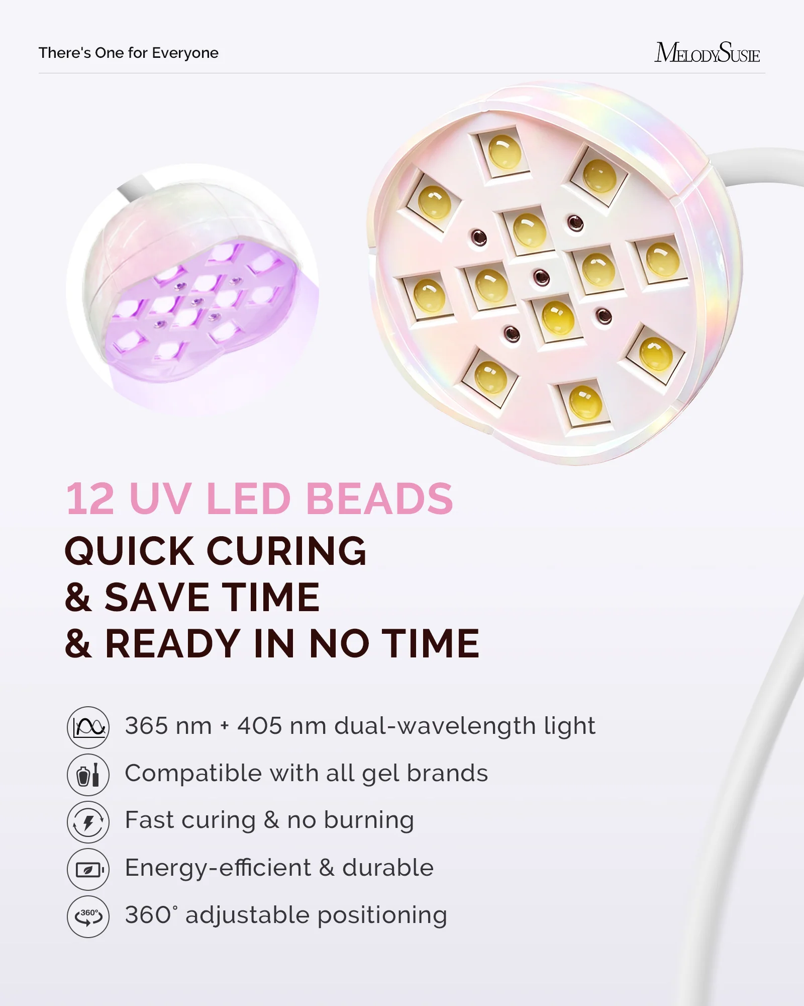 P-ArtM2 Gooseneck Cordless UV Nail Lamp in Pearl White