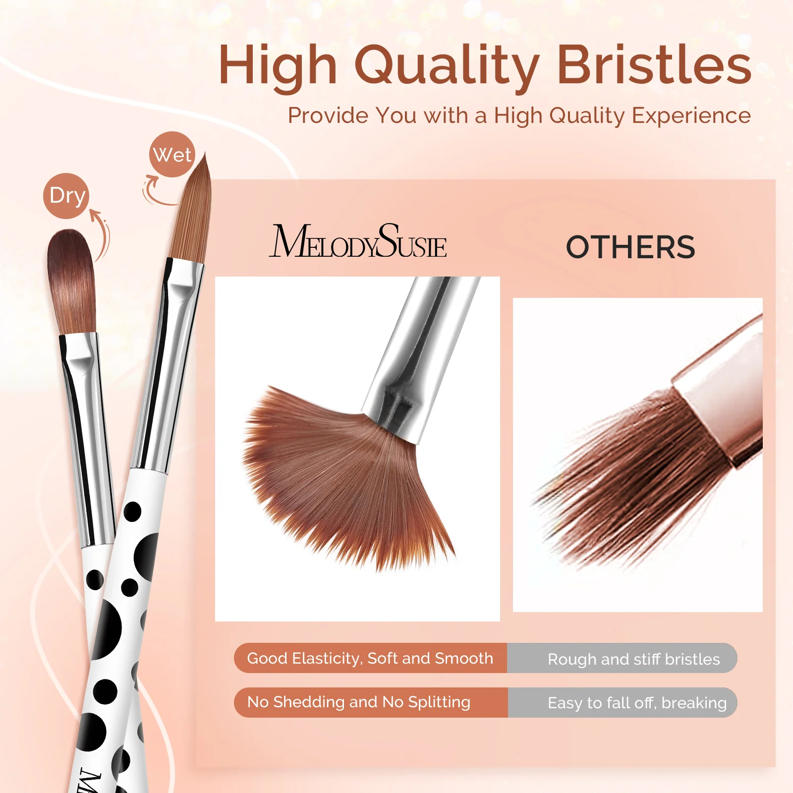 Acrylic Nail Brush Set 3Pcs in White for Acrylic Manicures