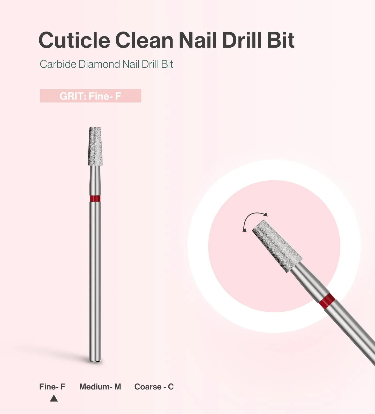 3mm 3mm Short Tapered Barrel Carbide Diamond Under Nail Cleaner Drill Bit