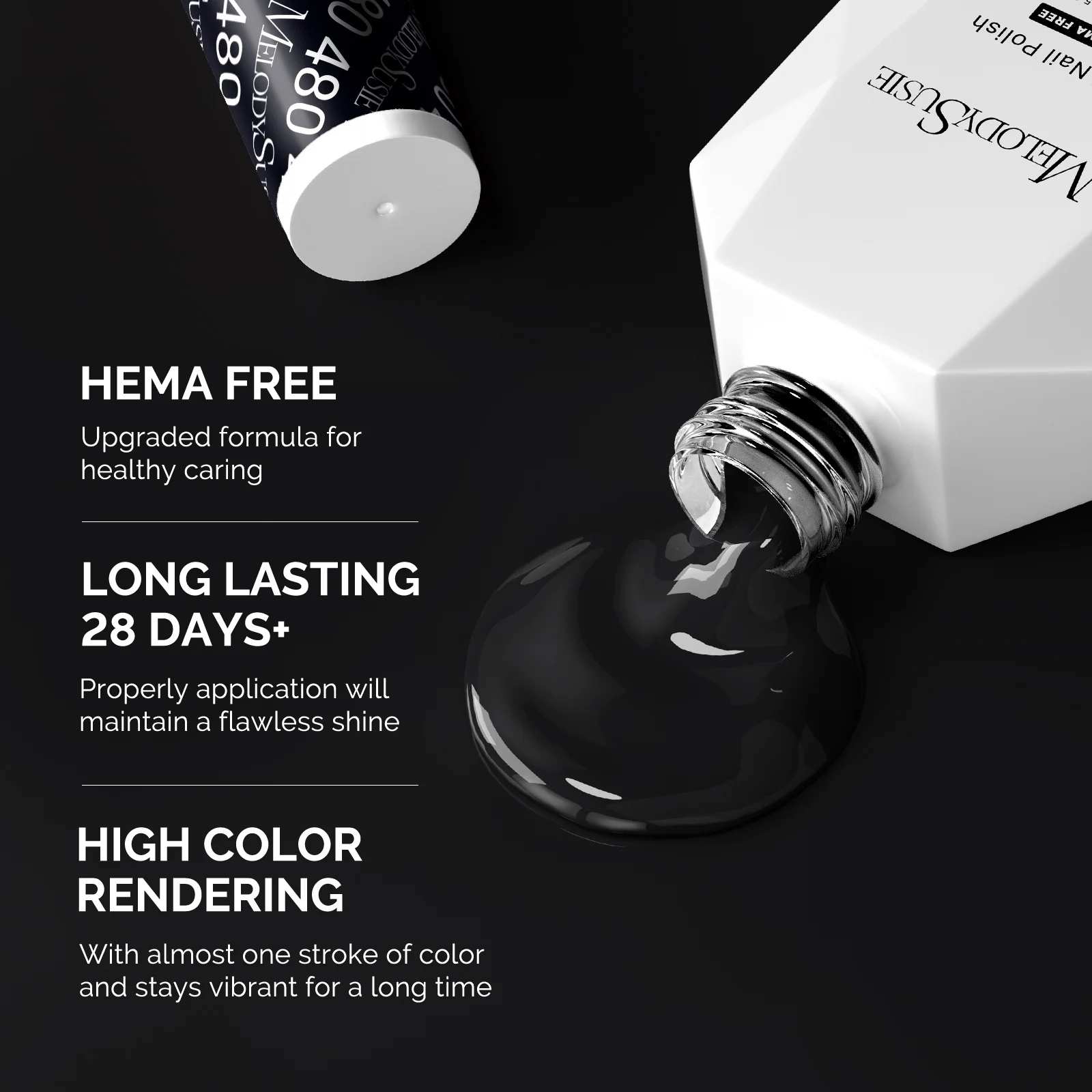 480 黑色 HEMA-Free 凝胶指甲油 0.5 fl oz/15ml