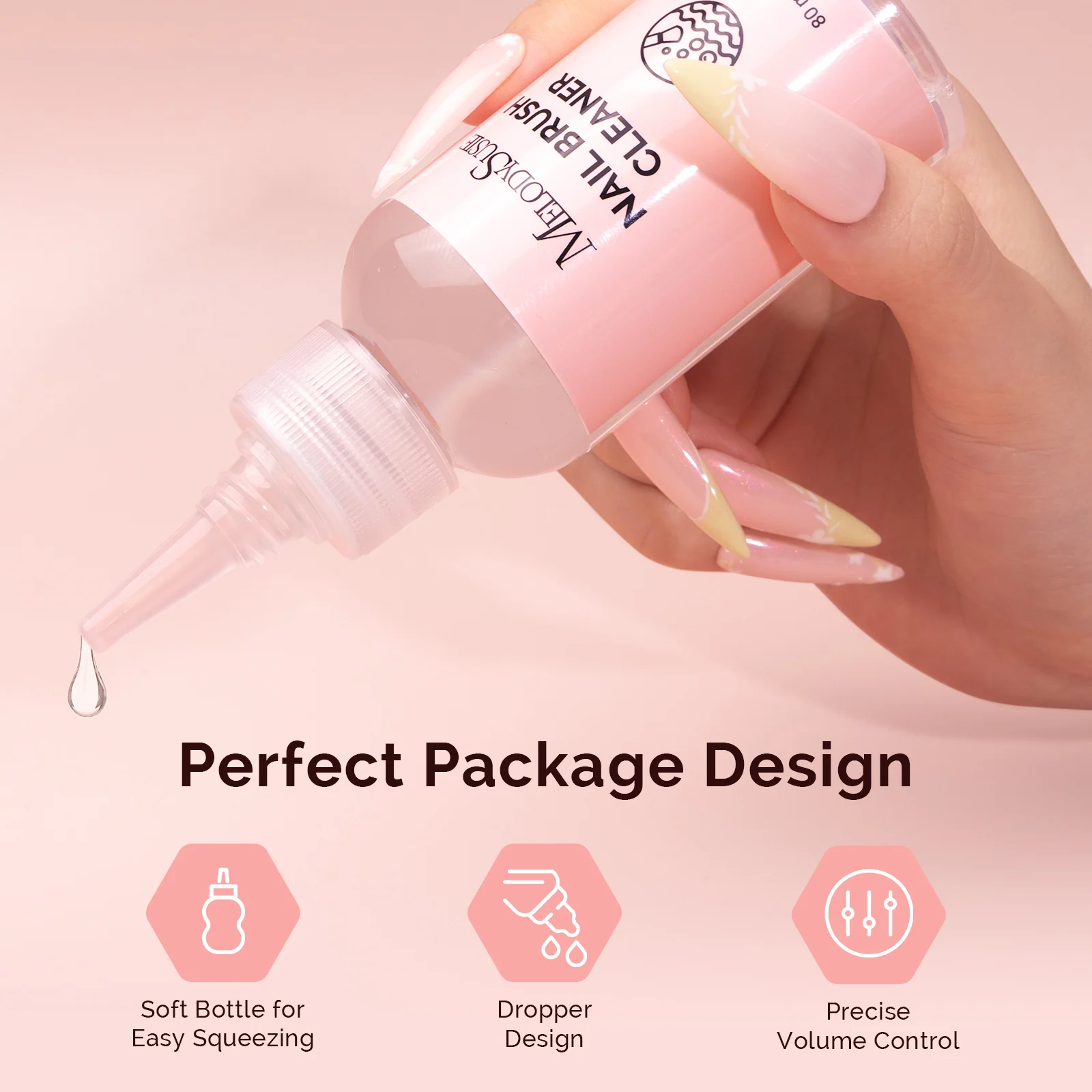 Melodysusie Nail Brush Cleaner for Gel, Acrylic and Powder Brushes