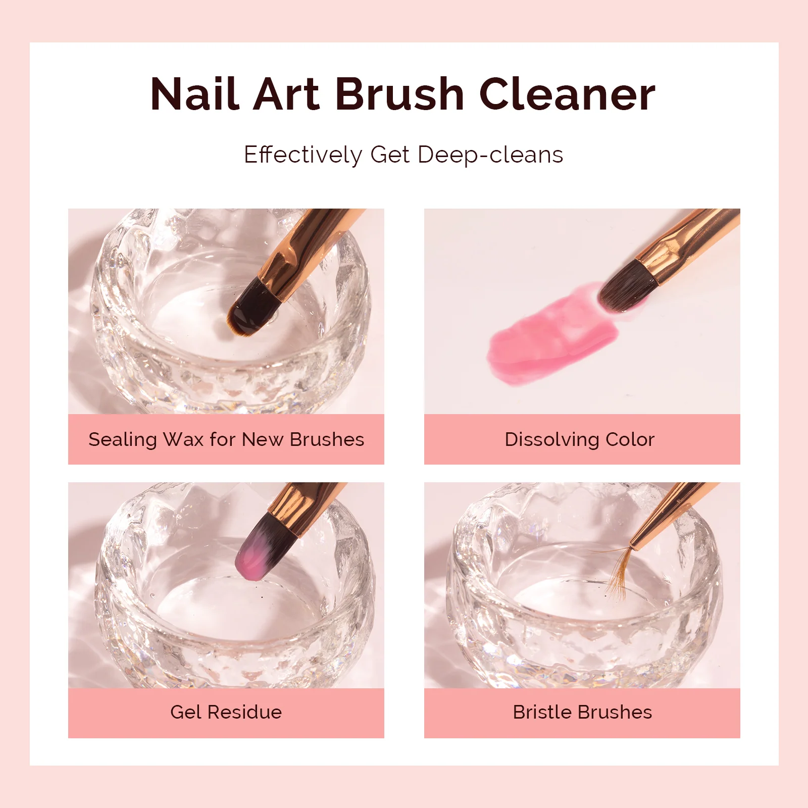 Melodysusie Nail Brush Cleaner for Gel, Acrylic and Powder Brushes
