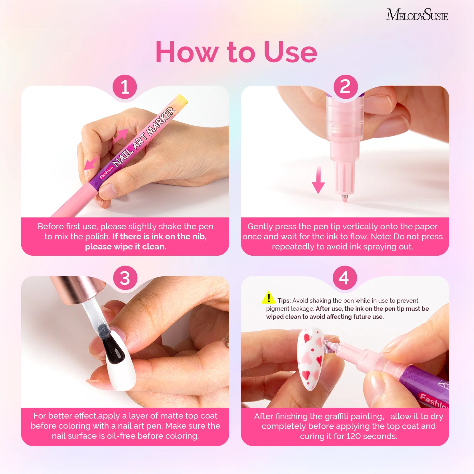 Nail Art Pens Set in 12 Colors with 0.7mm Tips