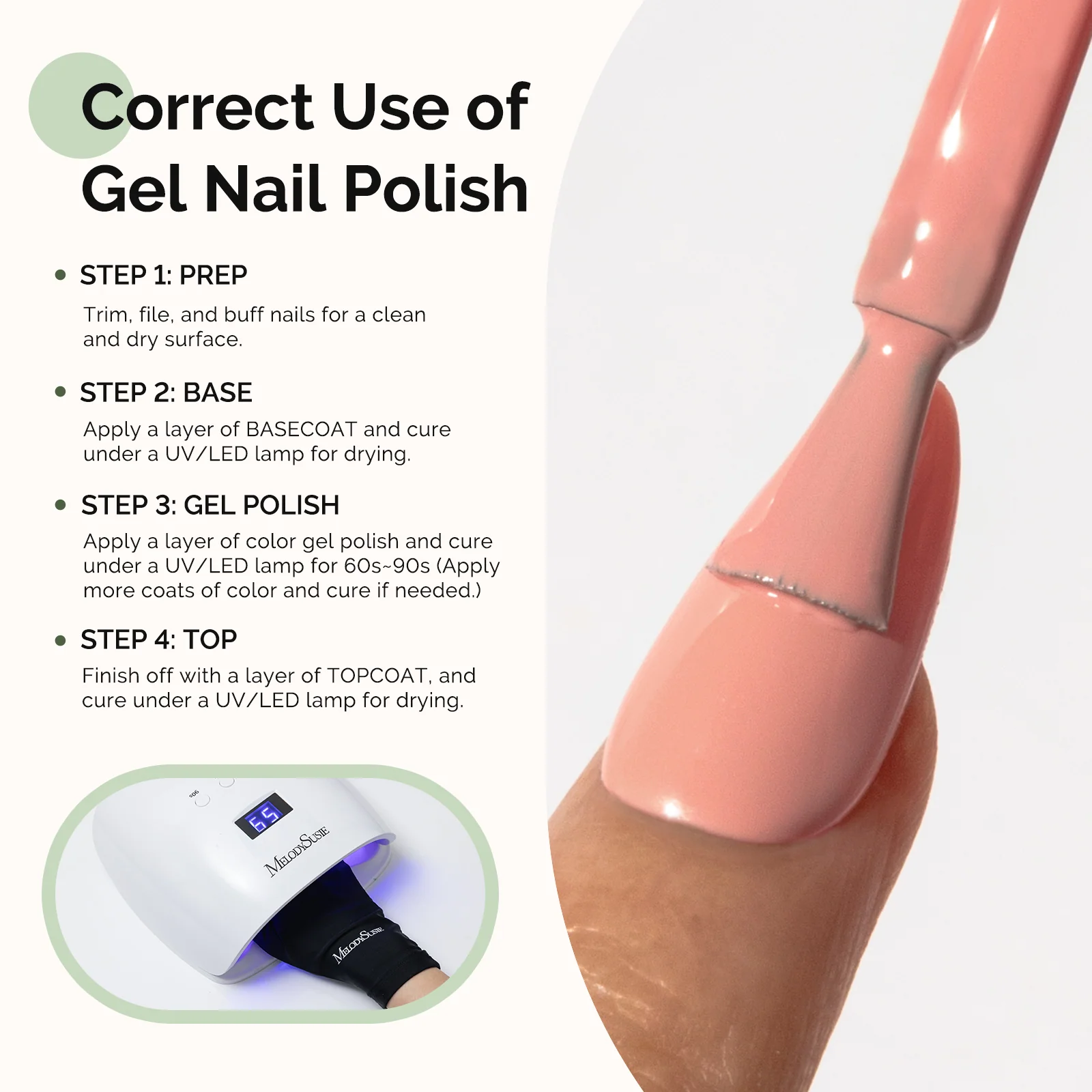 HEMA-Free Gel Nail Polish 0.5 fl oz/15ml in Thick Light Orange Pink K0521